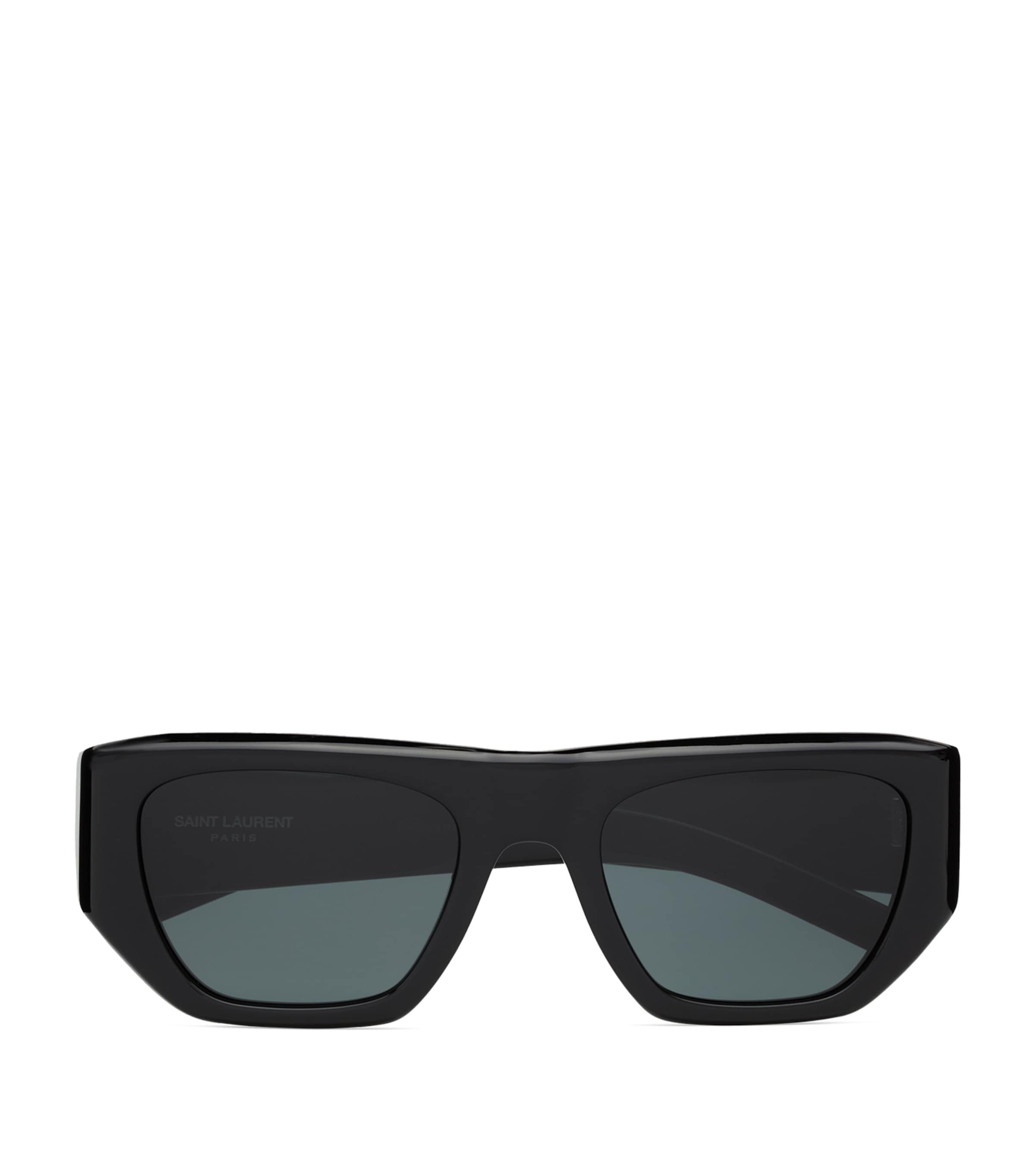 Saint Laurent Pillowed Square Sunglasses In Black
