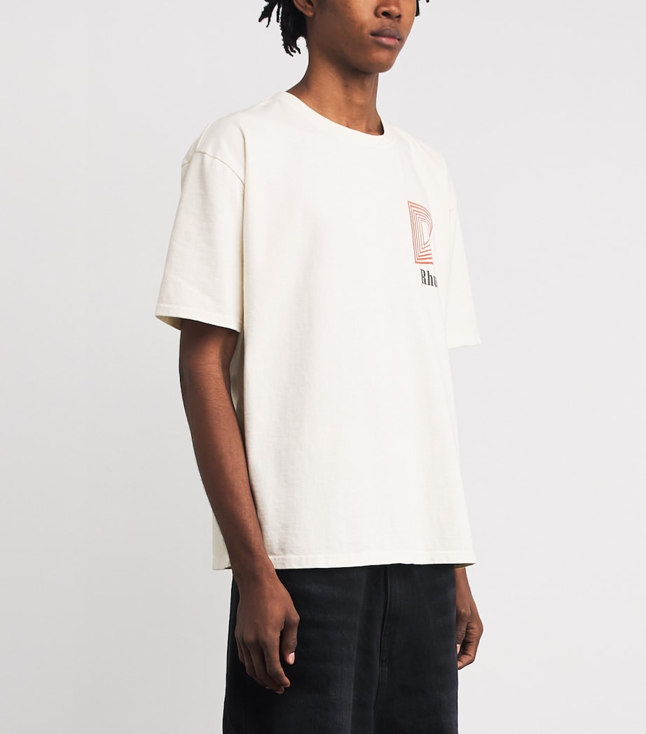 Cotton Rhude Chevron T-Shirt VINTAGE WHITE/ 0028 Image 3