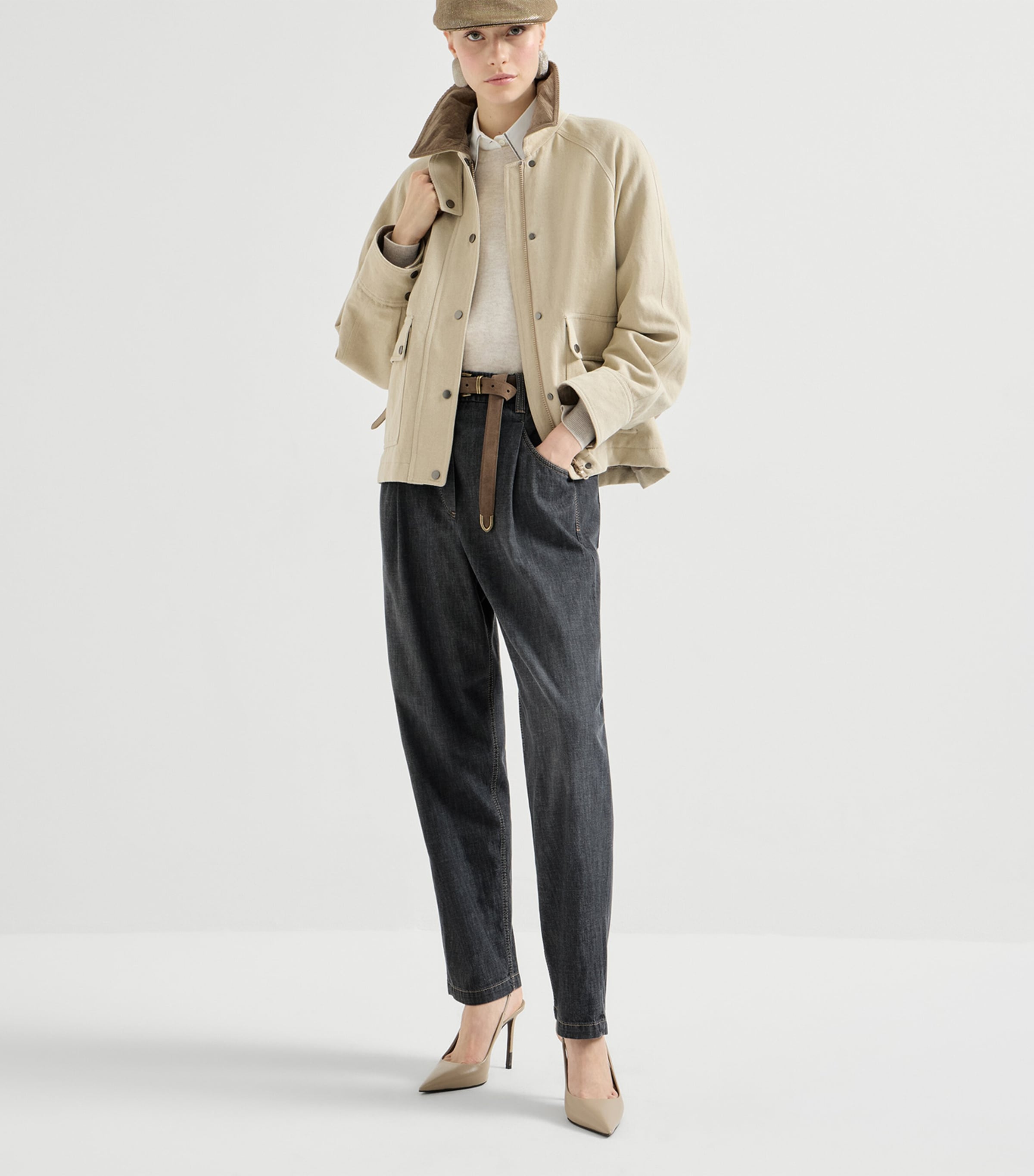 Brunello Cucinelli Womens Denim Straight Trousers Image 2