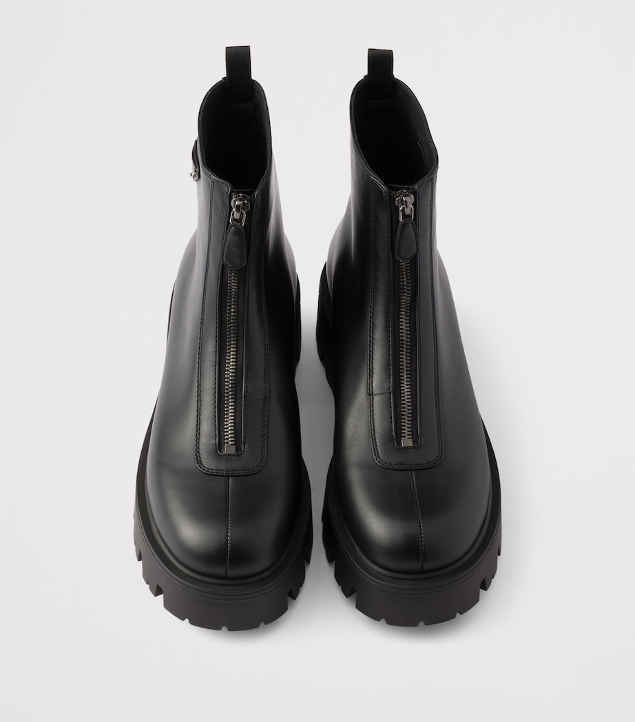 Prada Leather Zipped Ankle Boots 50 Image 3