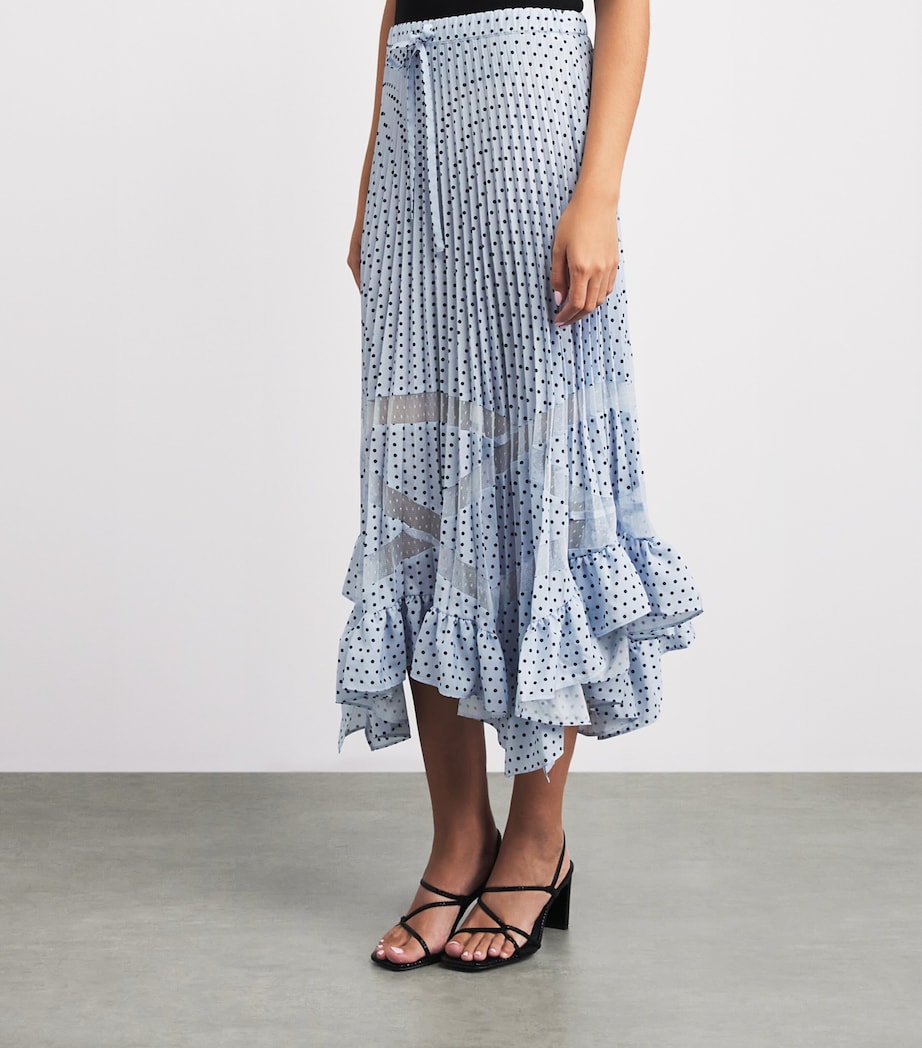 Claudie Pierlot Womens Polka-Dot Pleated Midi Skirt Light Print Image 4