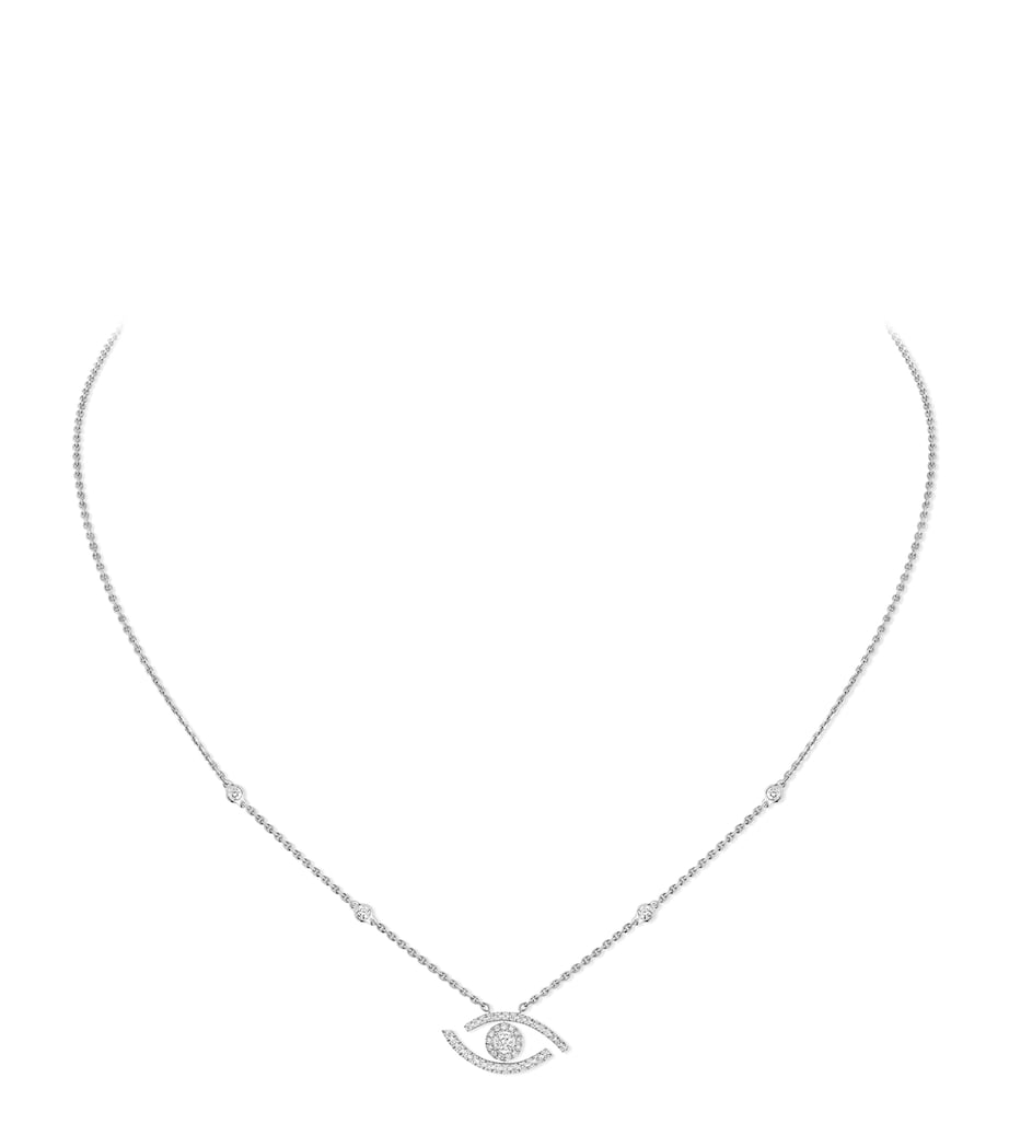 Messika Lucky Eye White Gold and Diamond Pavé Necklace White Gold Image 1