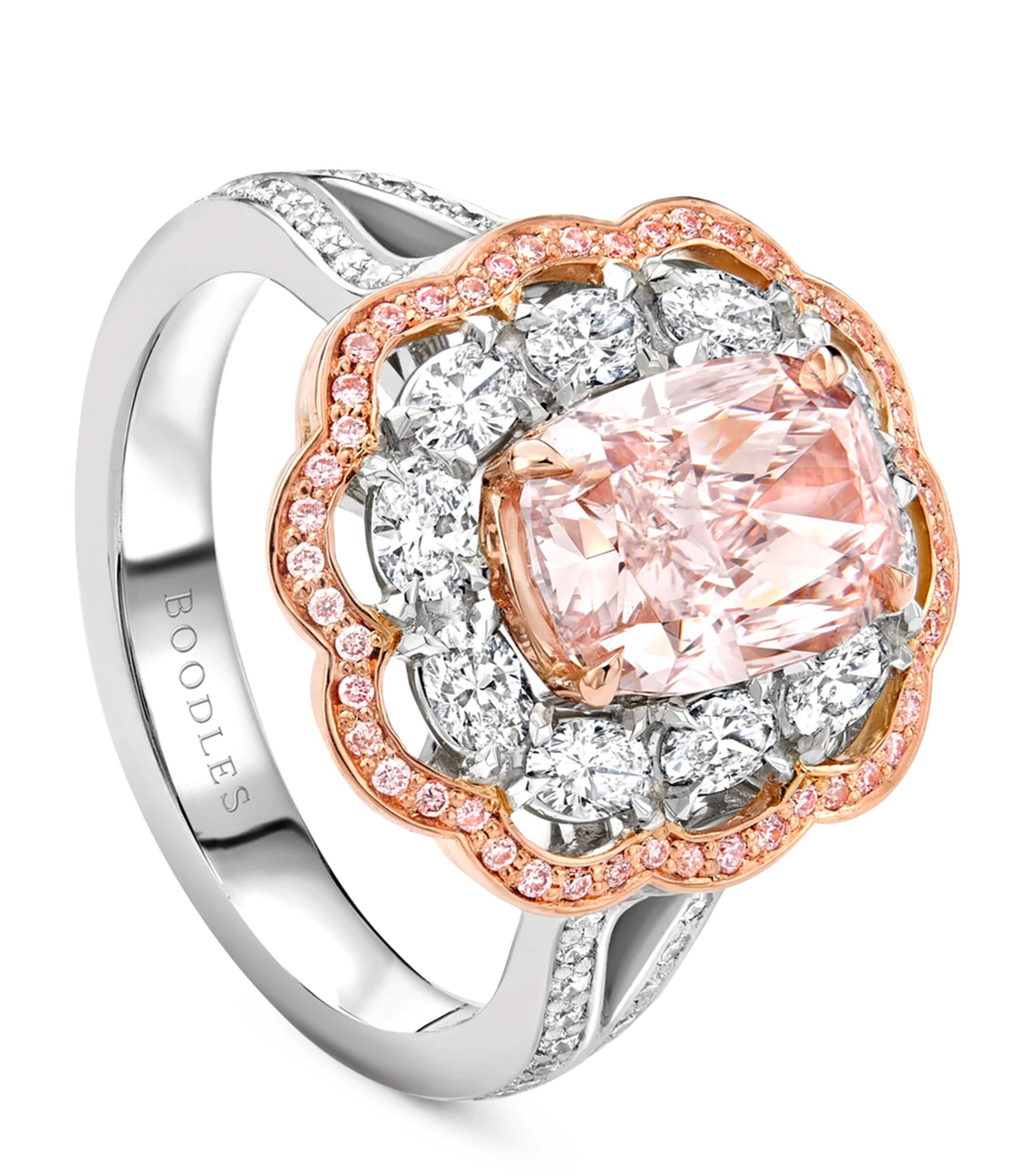 Platinum, Rose Gold and Diamond Ring SILVER Image 1