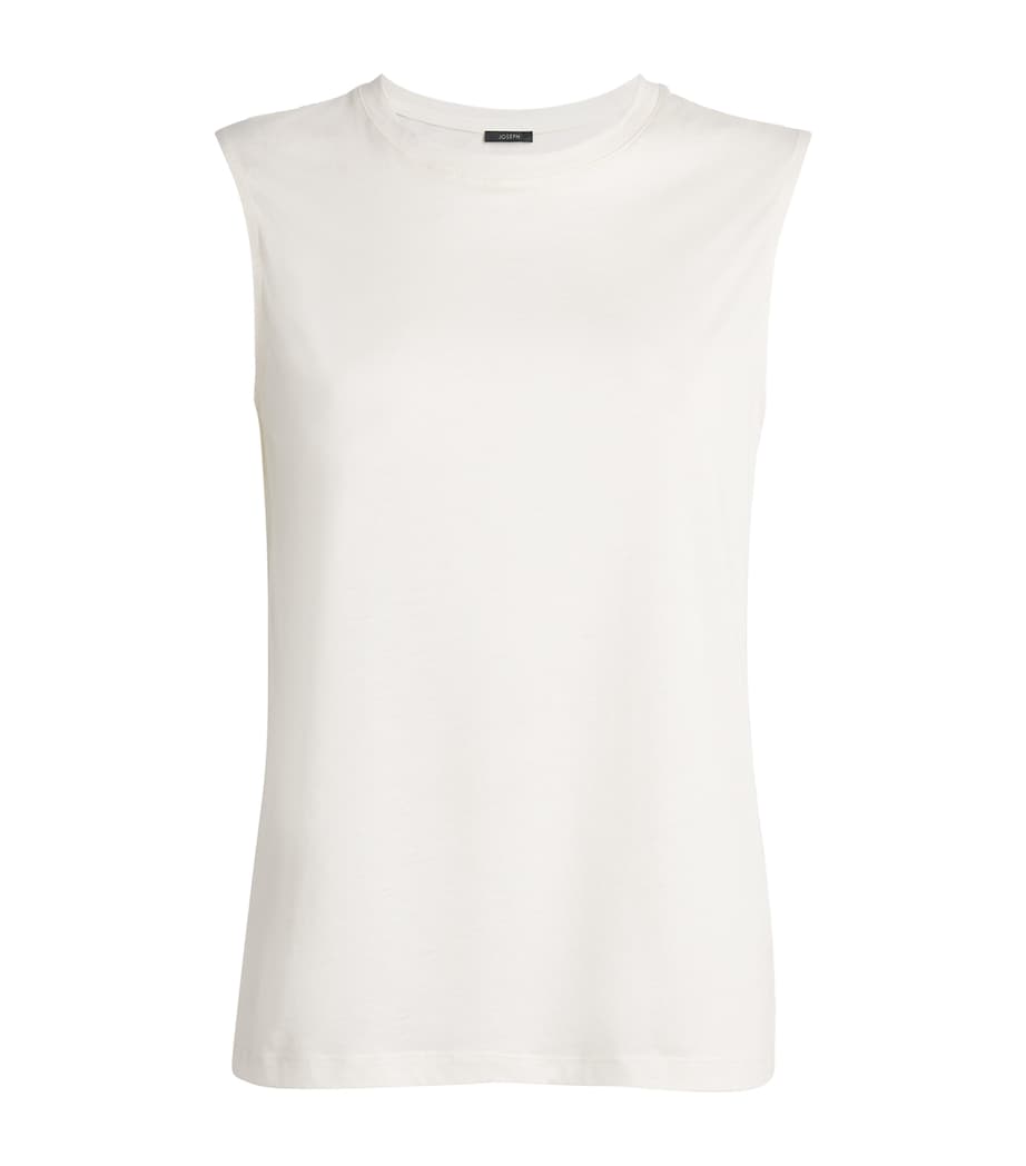 Cotton-Silk Jersey Tank Top WHITE Image 1