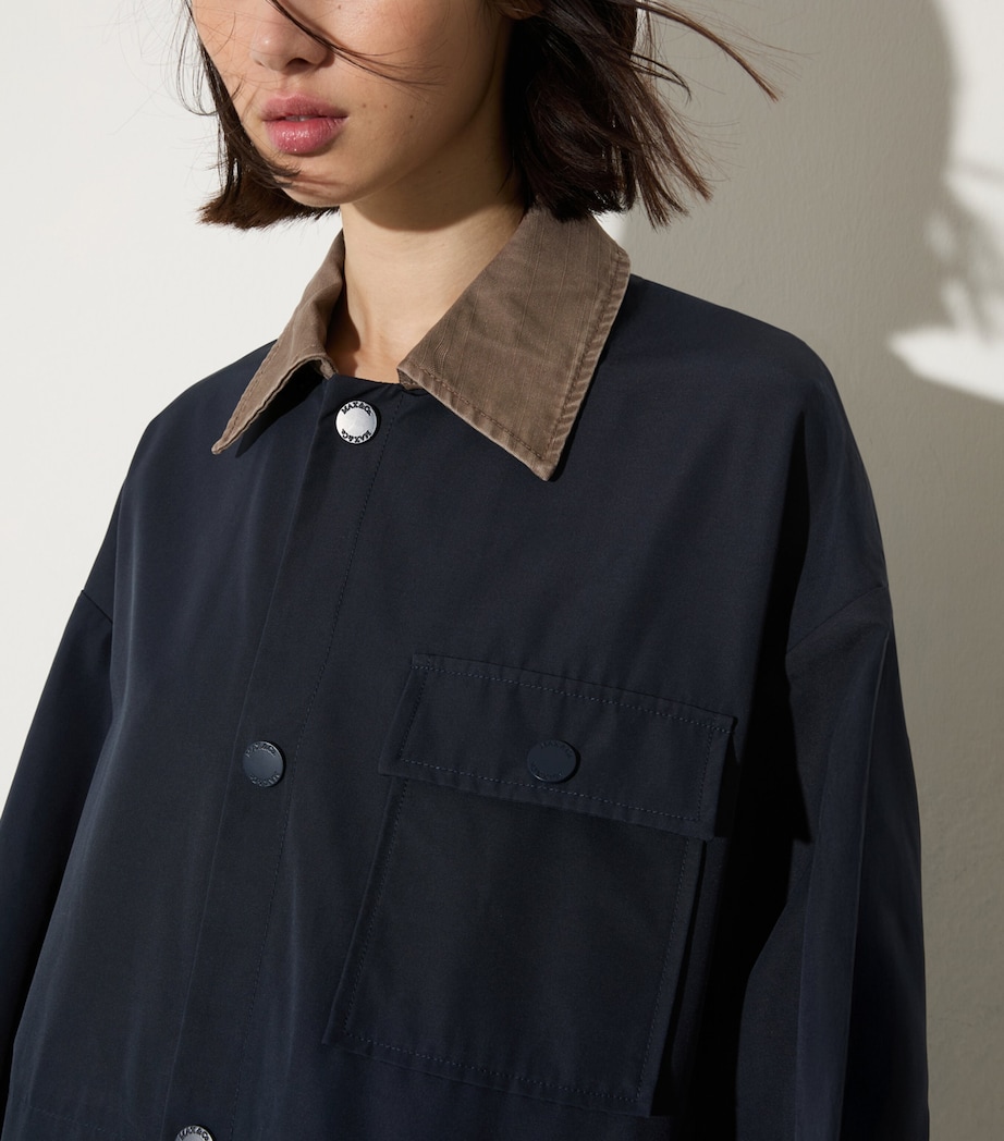MAX&Co. Womens Relaxed Fit Raincoat Navy Image 2