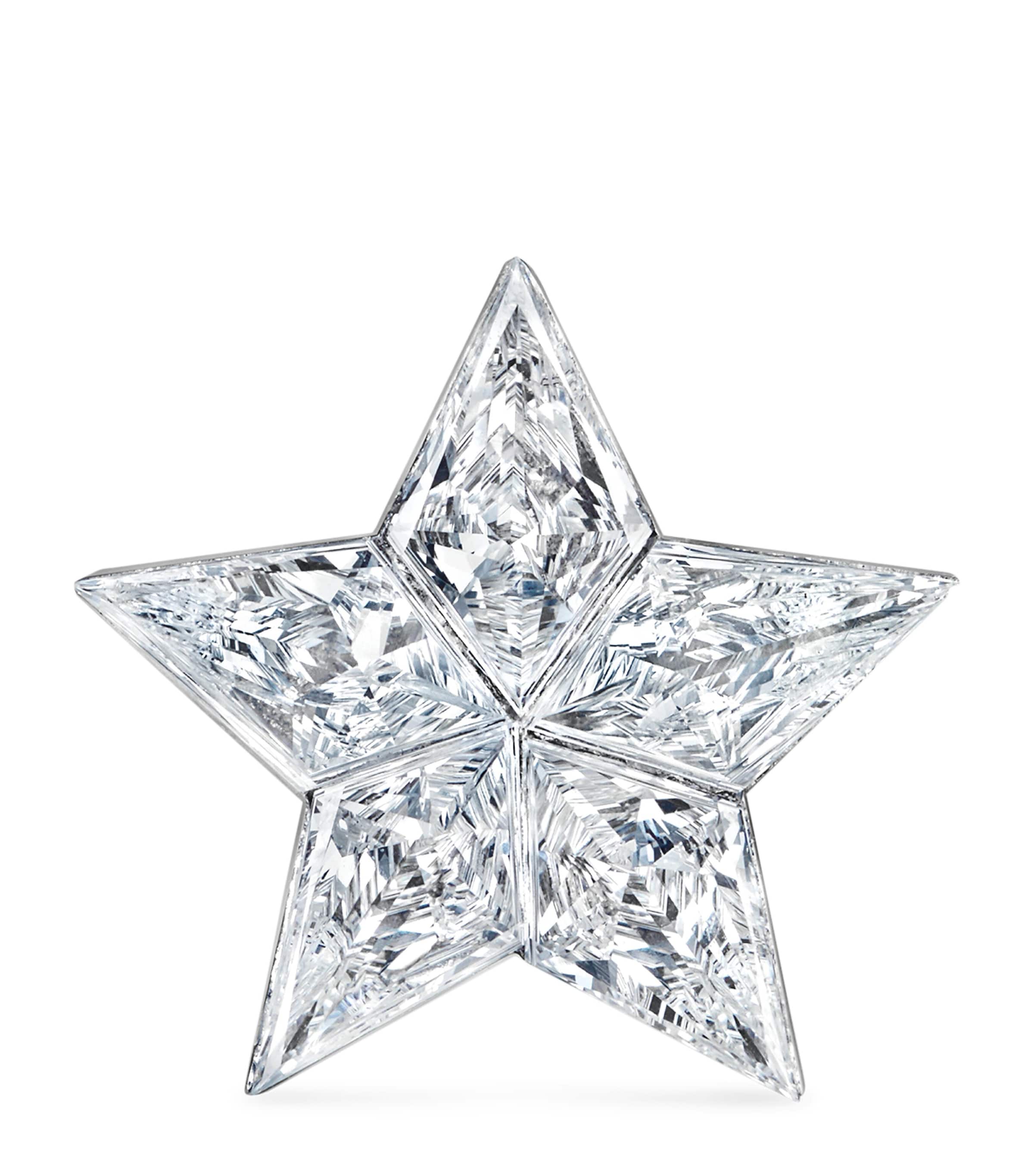 Diamond Star Stud Earring (11mm) WHITE GOLD Image 2