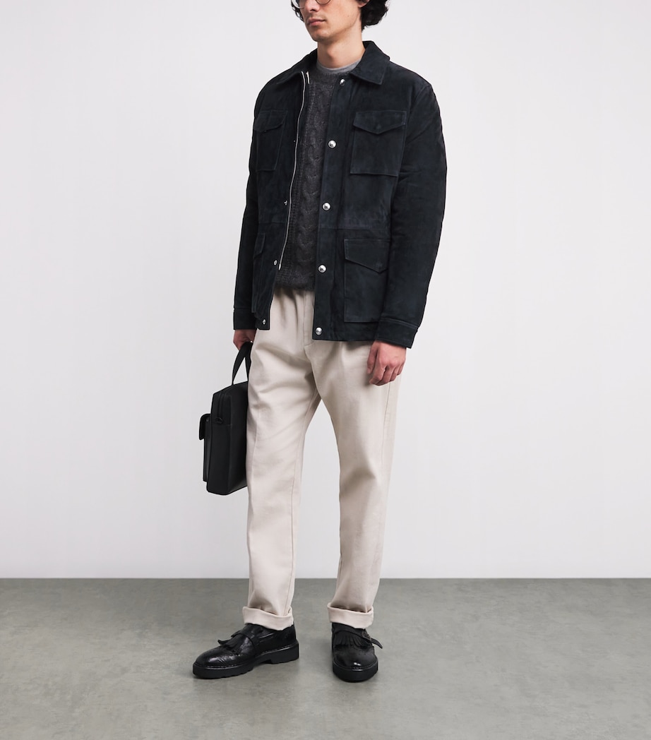 Suede Padded Field Jacket BLU Image 2