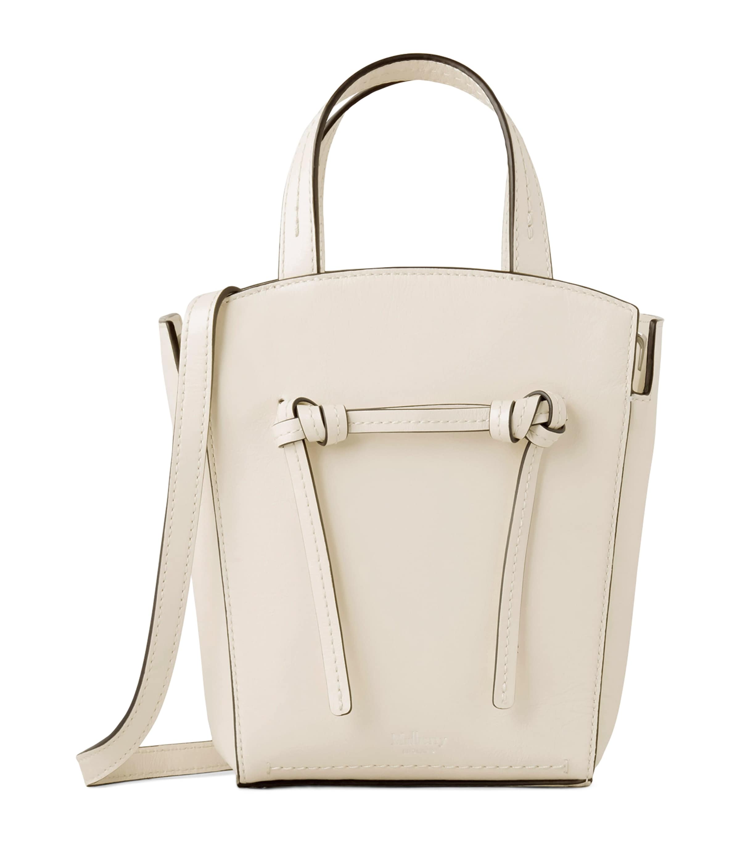 Mulberry Mini Leather Clovelly Tote Bag In Neutral