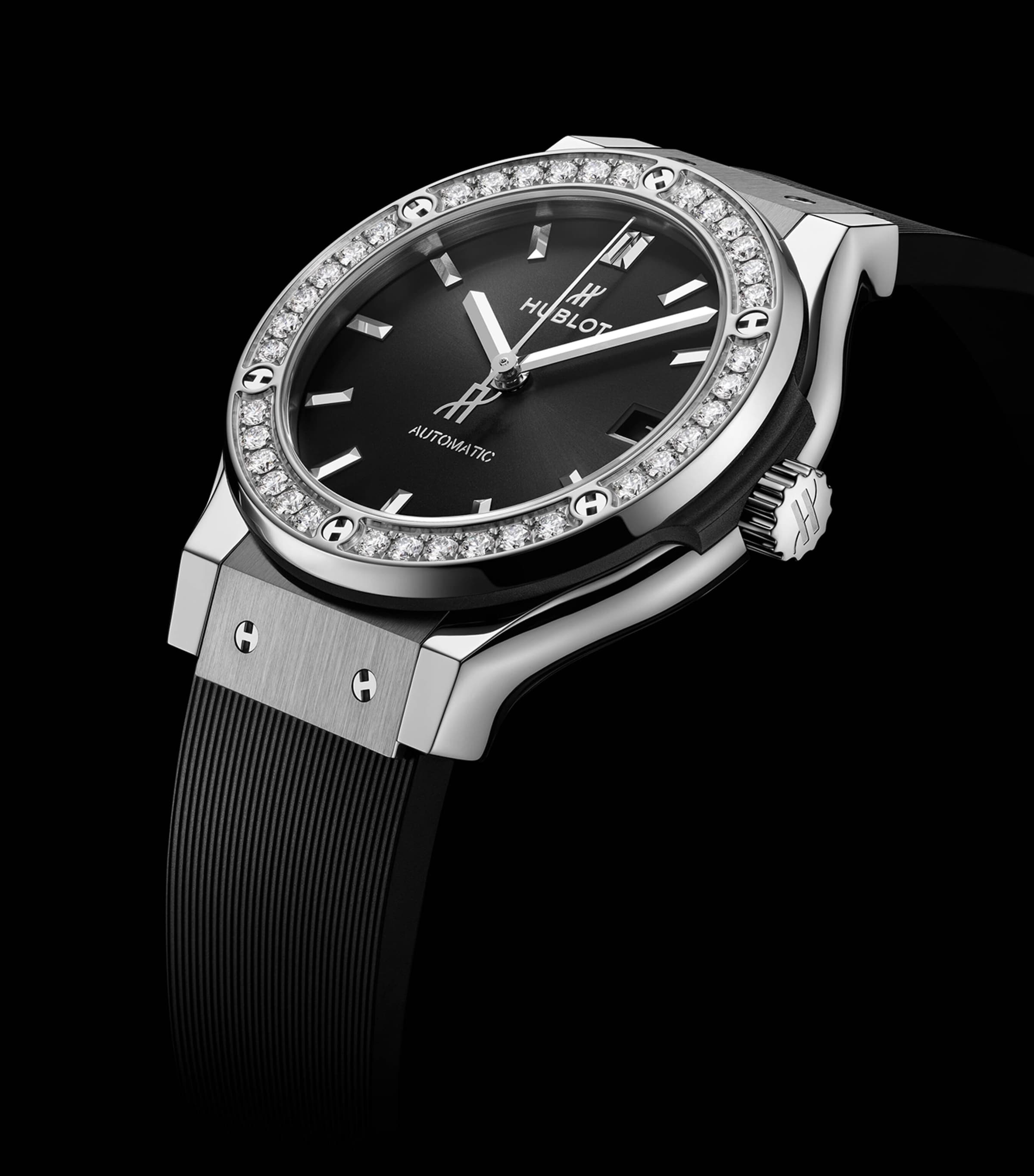 Titanium and Diamond Classic Fusion Watch 38mm BLACK Image 2