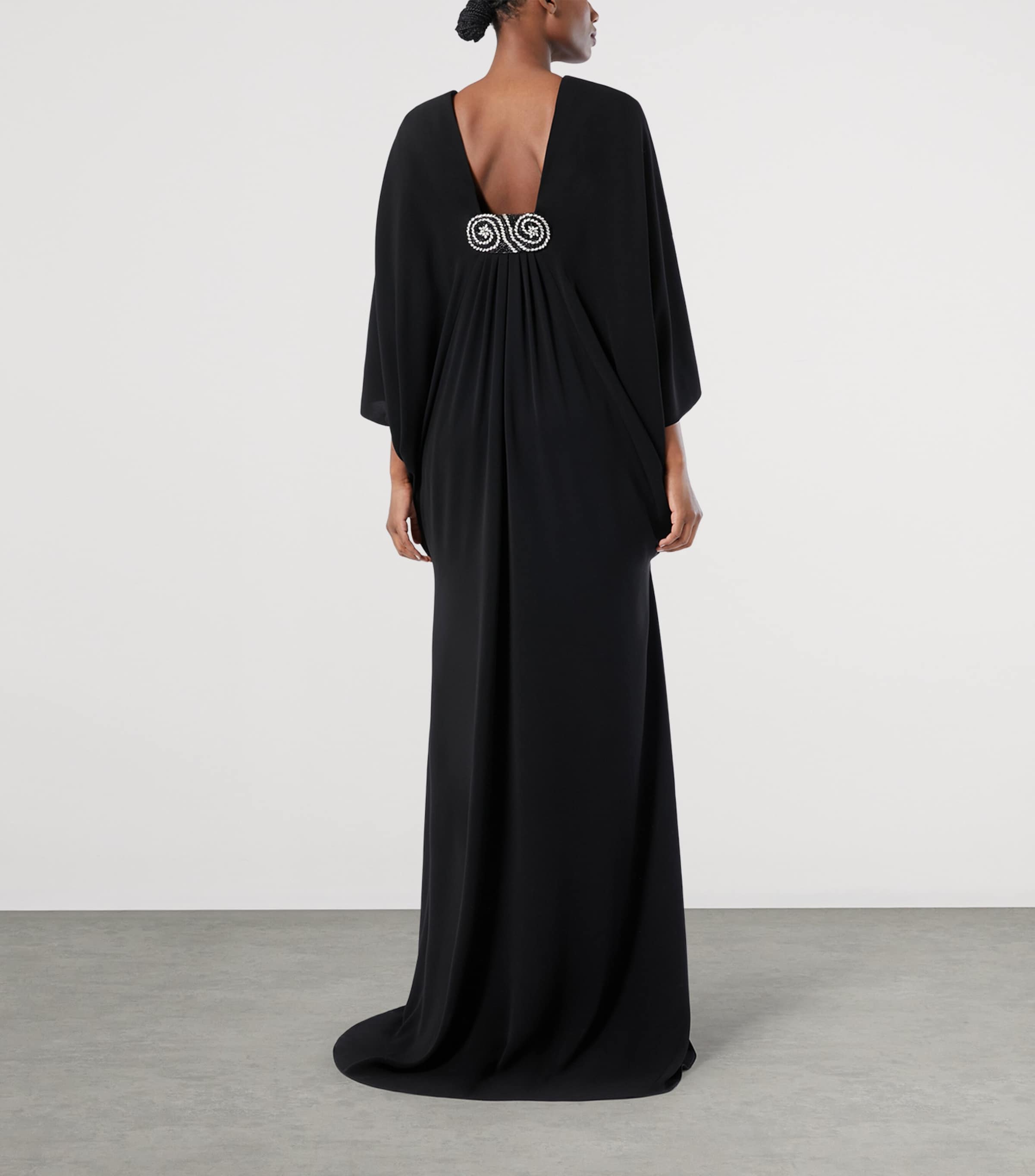 Crepe Embellished Maxi Dress BLACK Image 3
