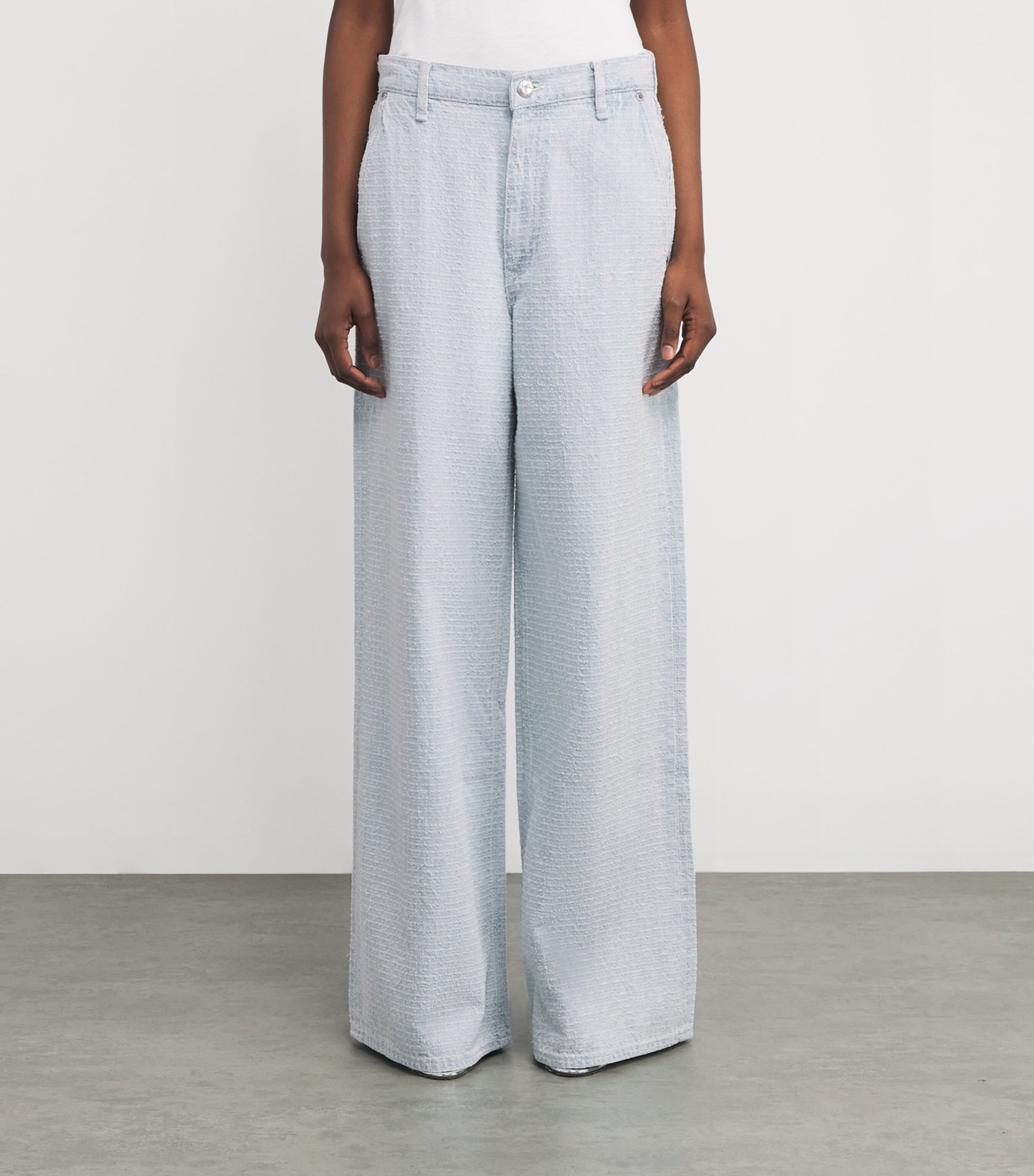 Textured Sofie Wide-Leg Jeans SKTWD Image 3