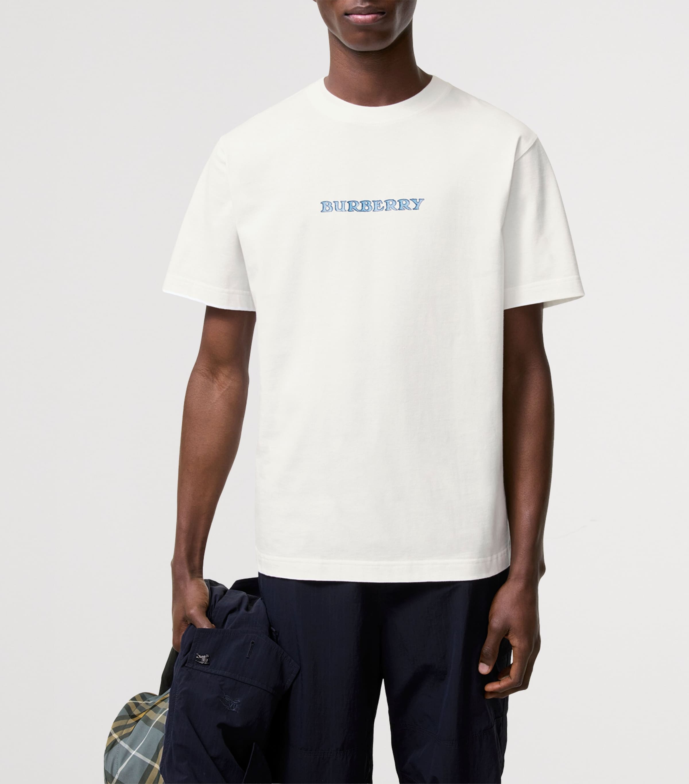 Burberry Mens Cotton EKD T-Shirt Chalk Image 2