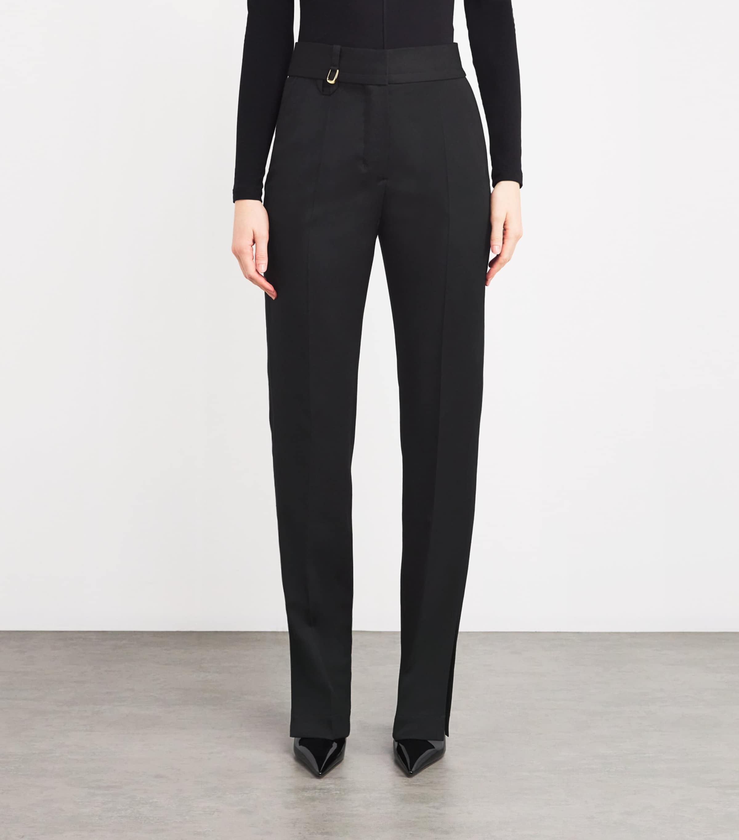 Jacquemus Womens Virgin Wool Tibau Trousers Black Image 3
