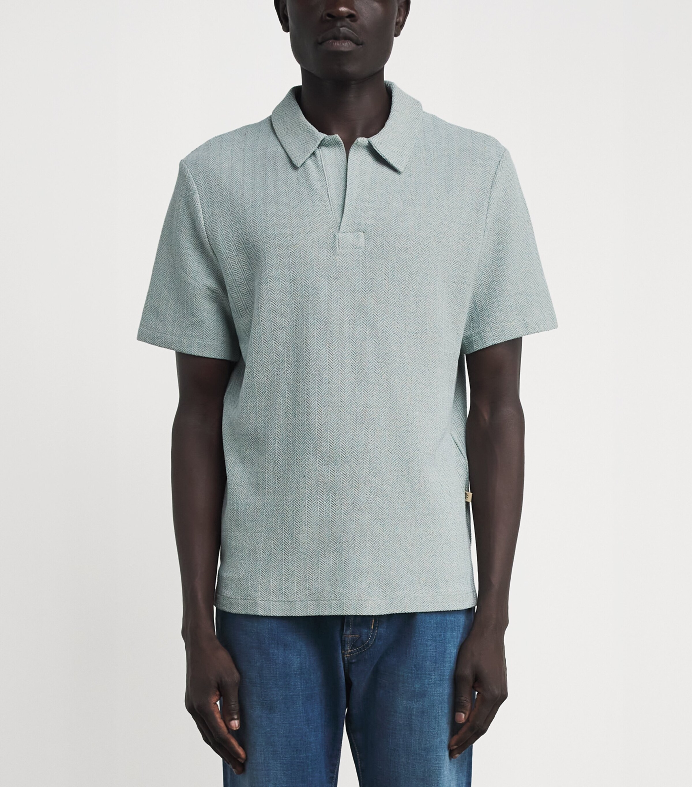 Jacob Cohën Mens Geometric Polo Shirt Azzurro Image 4