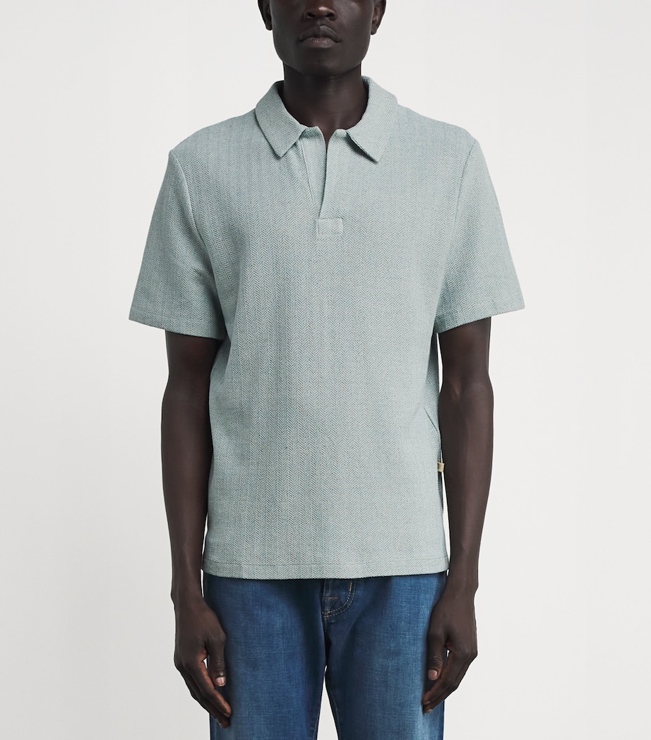 Jacob Cohën Mens Geometric Polo Shirt Azzurro Image 4