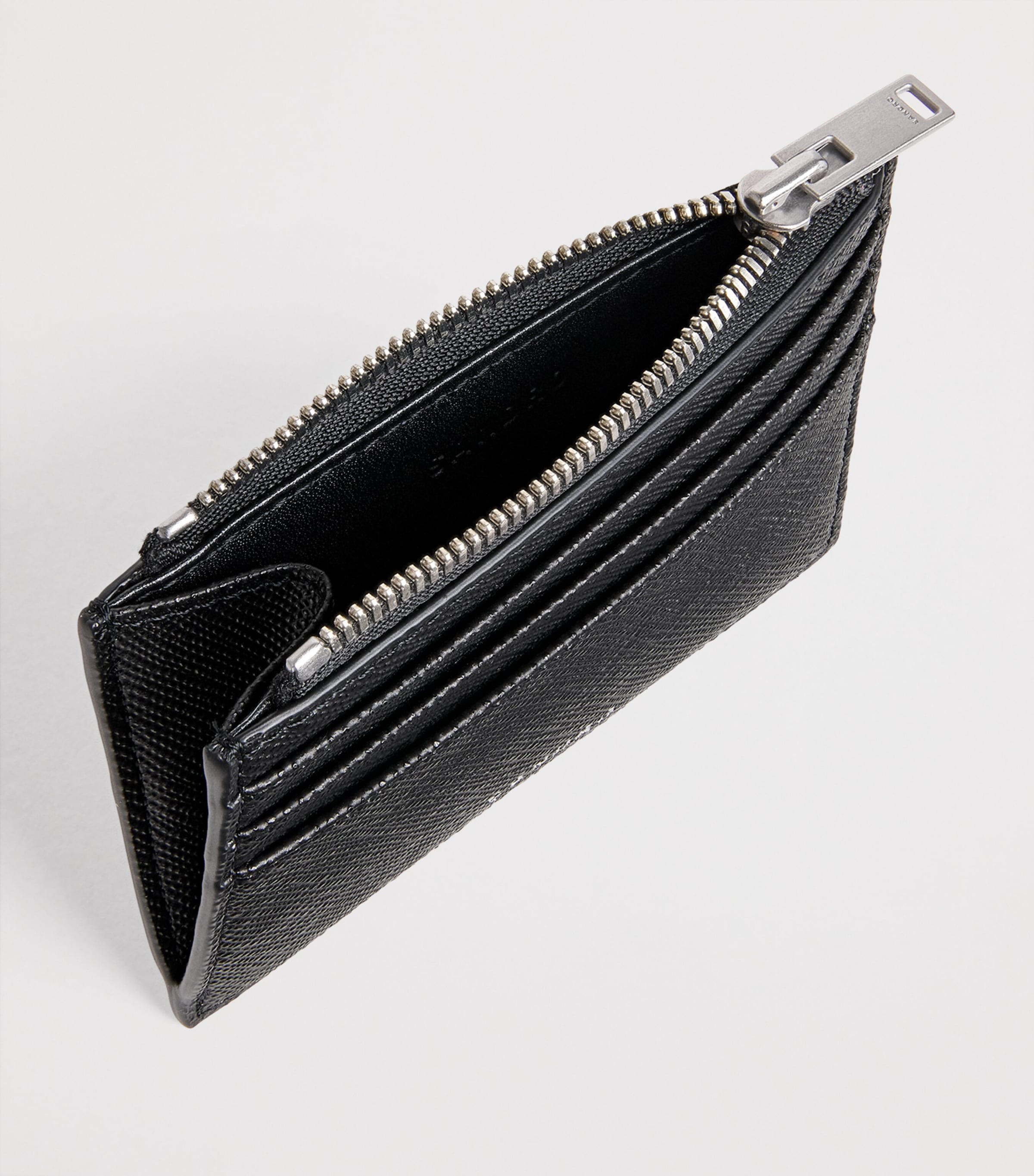 Sandro Paris Reconstituted Leather Card Holder Black Image 3