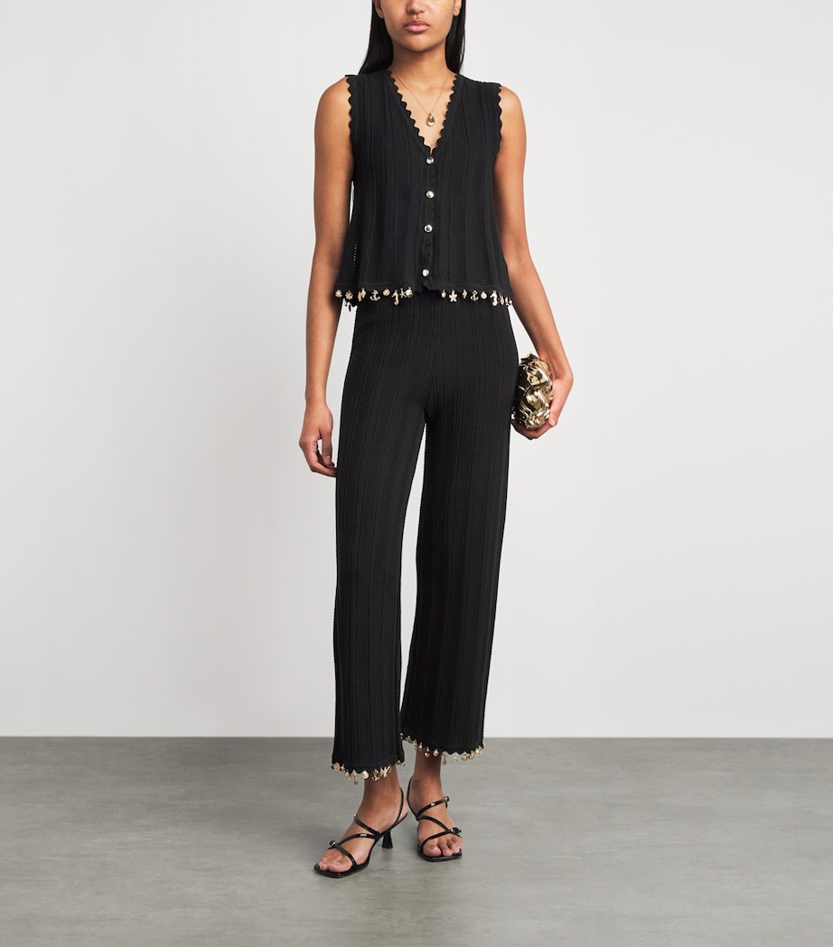 Maje Womens Charm-Embellished Sleeveless Cardigan Black Image 2