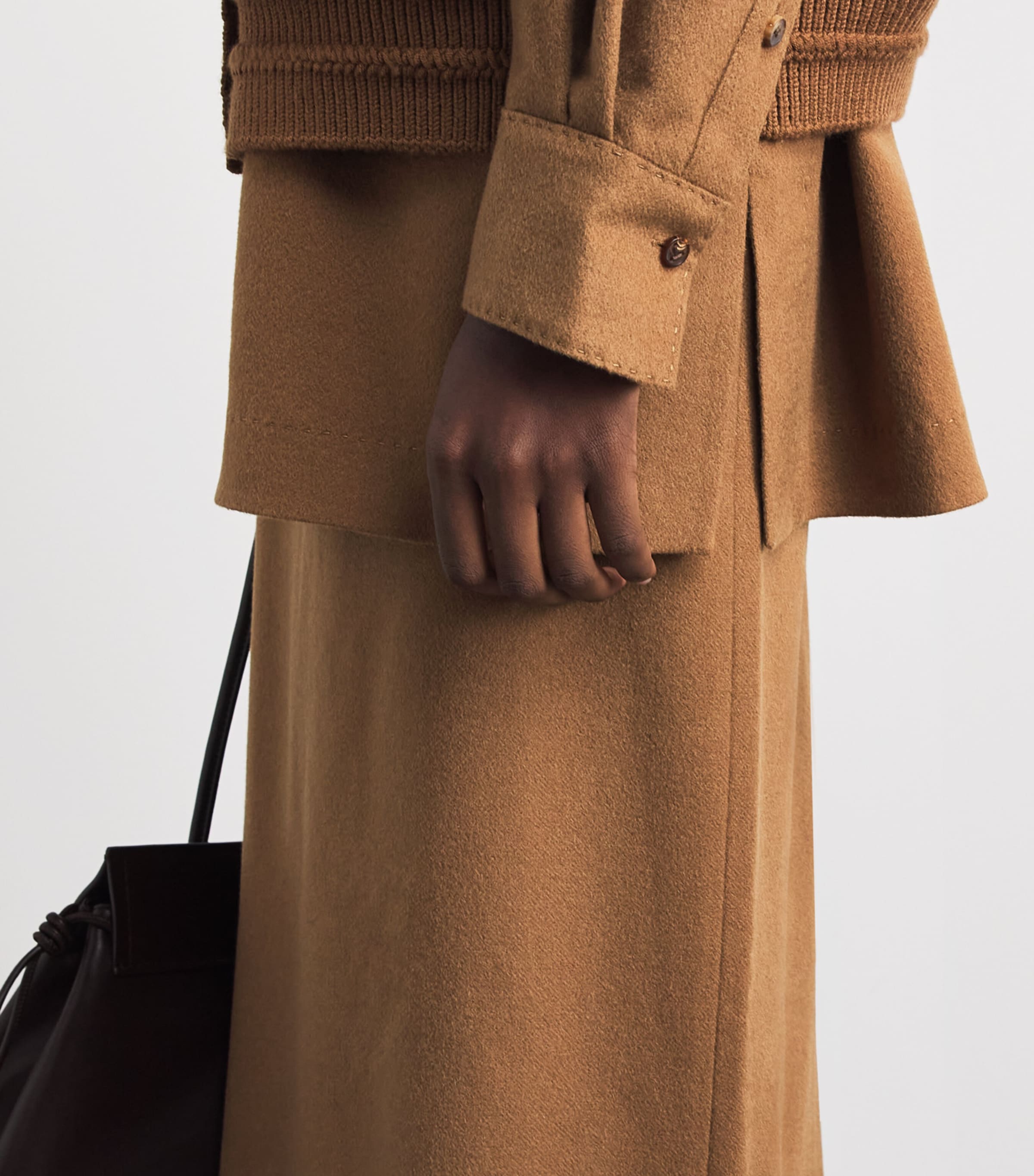 Lafayette 148 Womens Camel Hair Maxi Skirt Vicuna Image 3