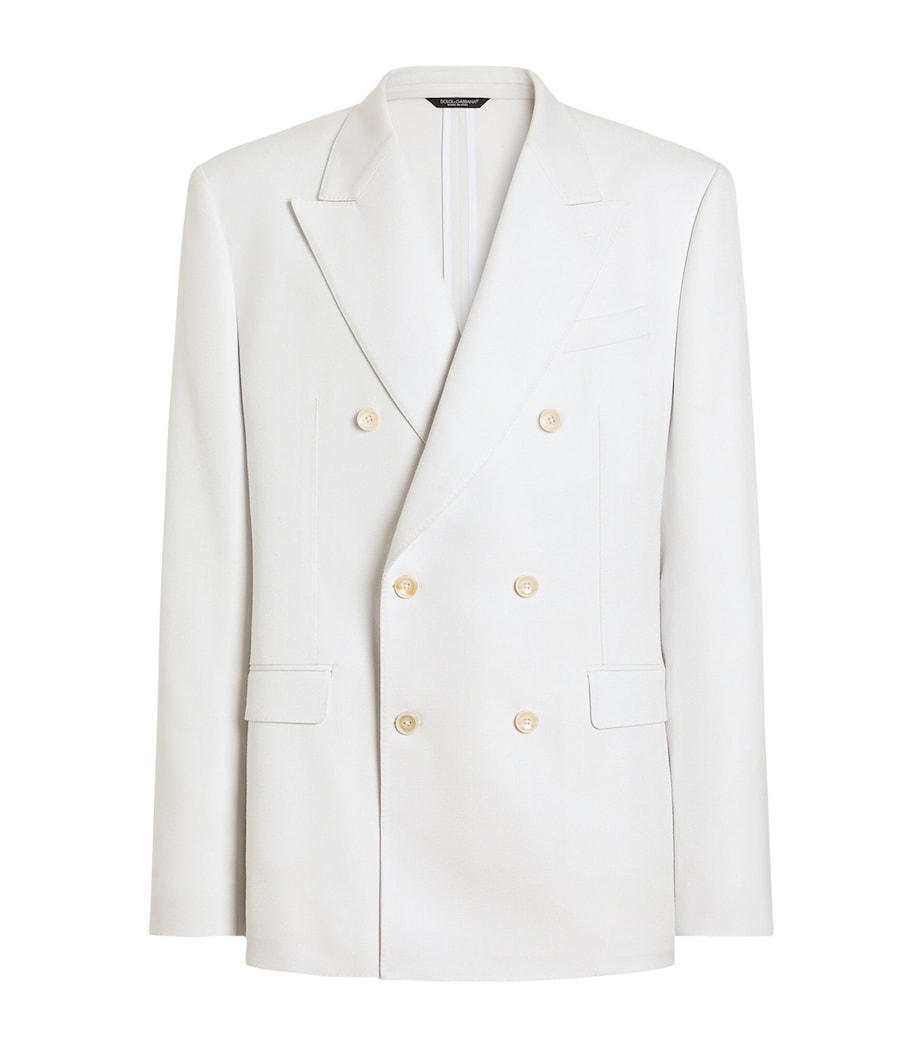 Dolce&Gabbana Mens Double-Breasted Blazer White Image 1