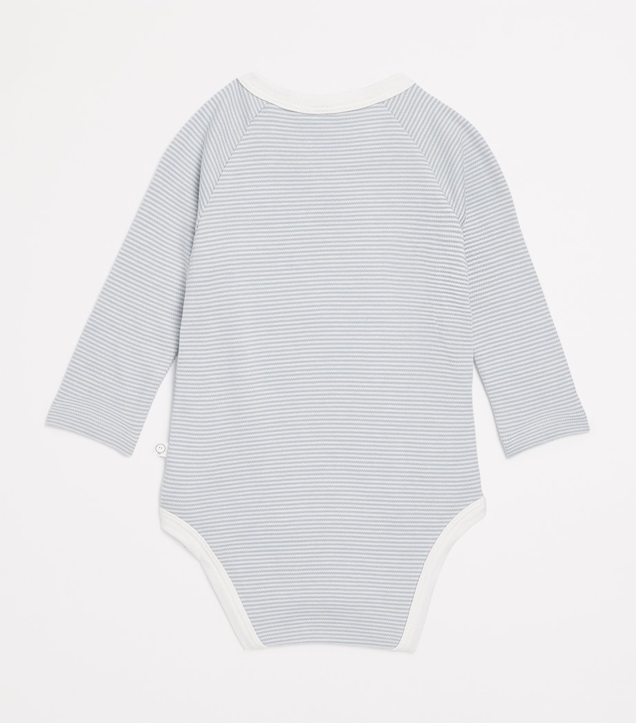 Bamboo-Blend Kimono Bodysuit (9-12 Months) BLUE STRIPE Image 5
