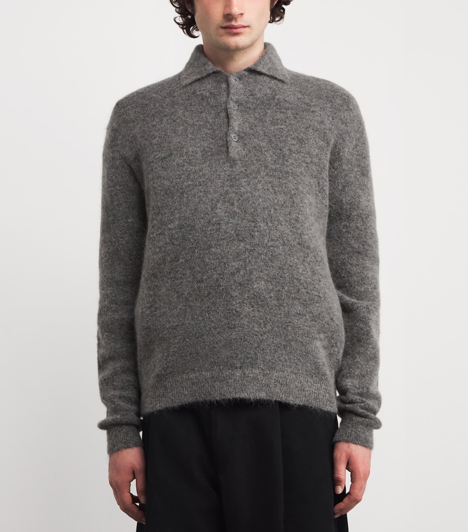 Wool-Blend Polo Sweater GREY MELANGE 915 Image 3