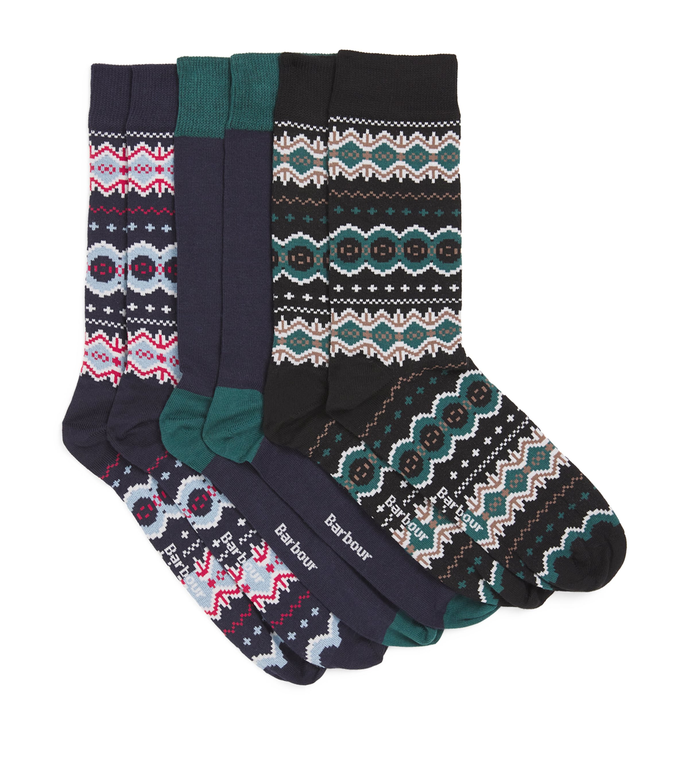 Barbour Fair Isle Socks In Multi