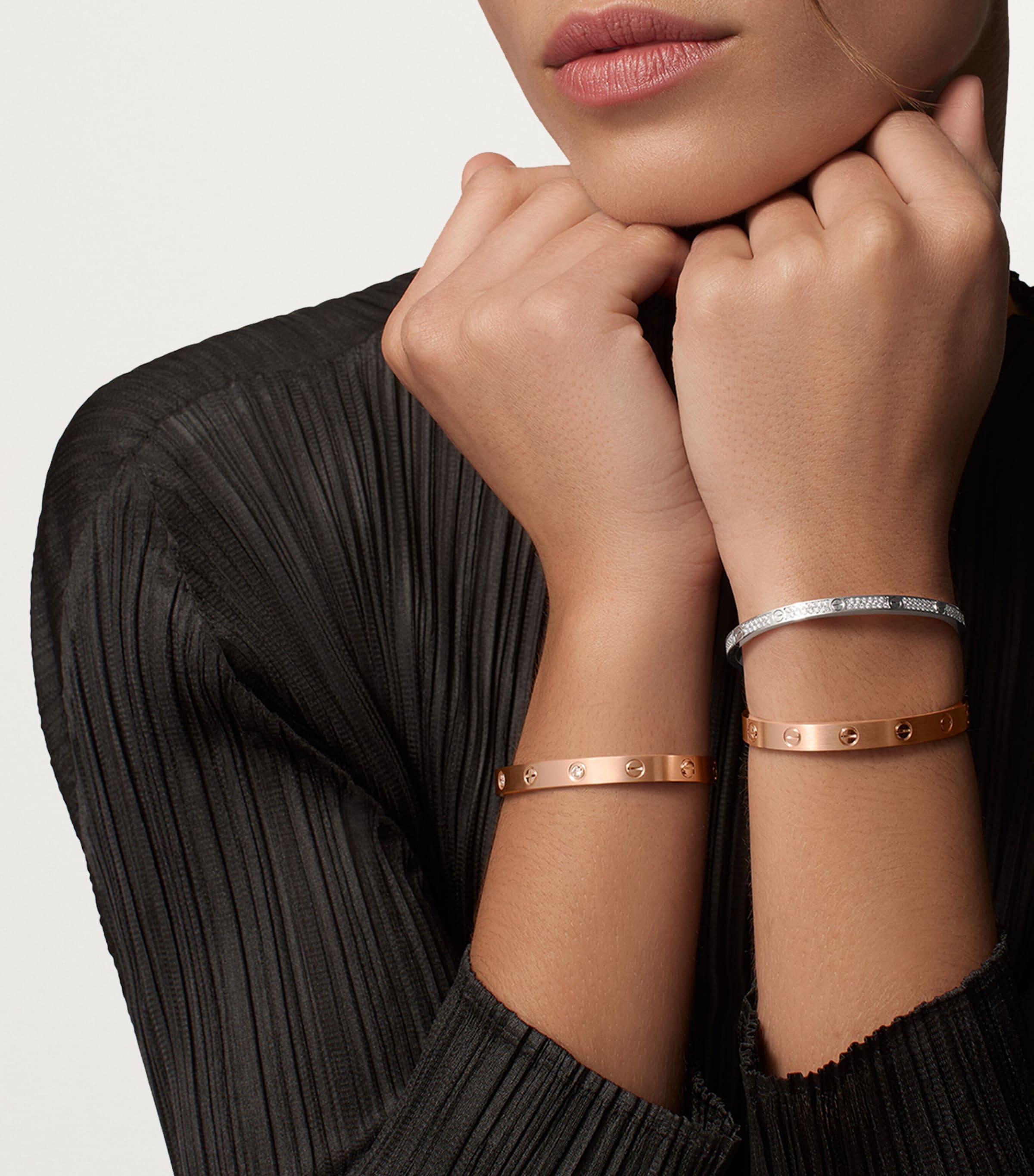 LOVE Classic Rose Gold Bracelet - Brushed Finish ROSE GOLD Image 4