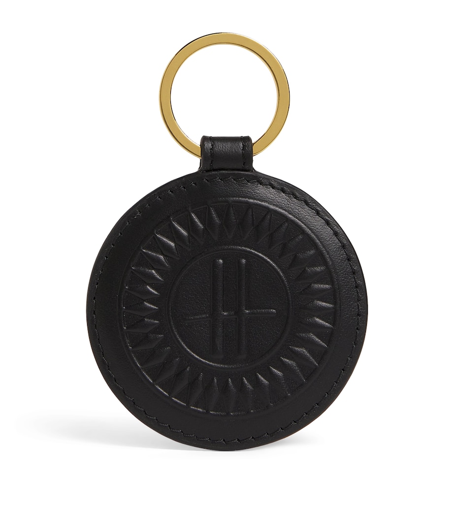 Leather Logo Keyring BLACK Image 1