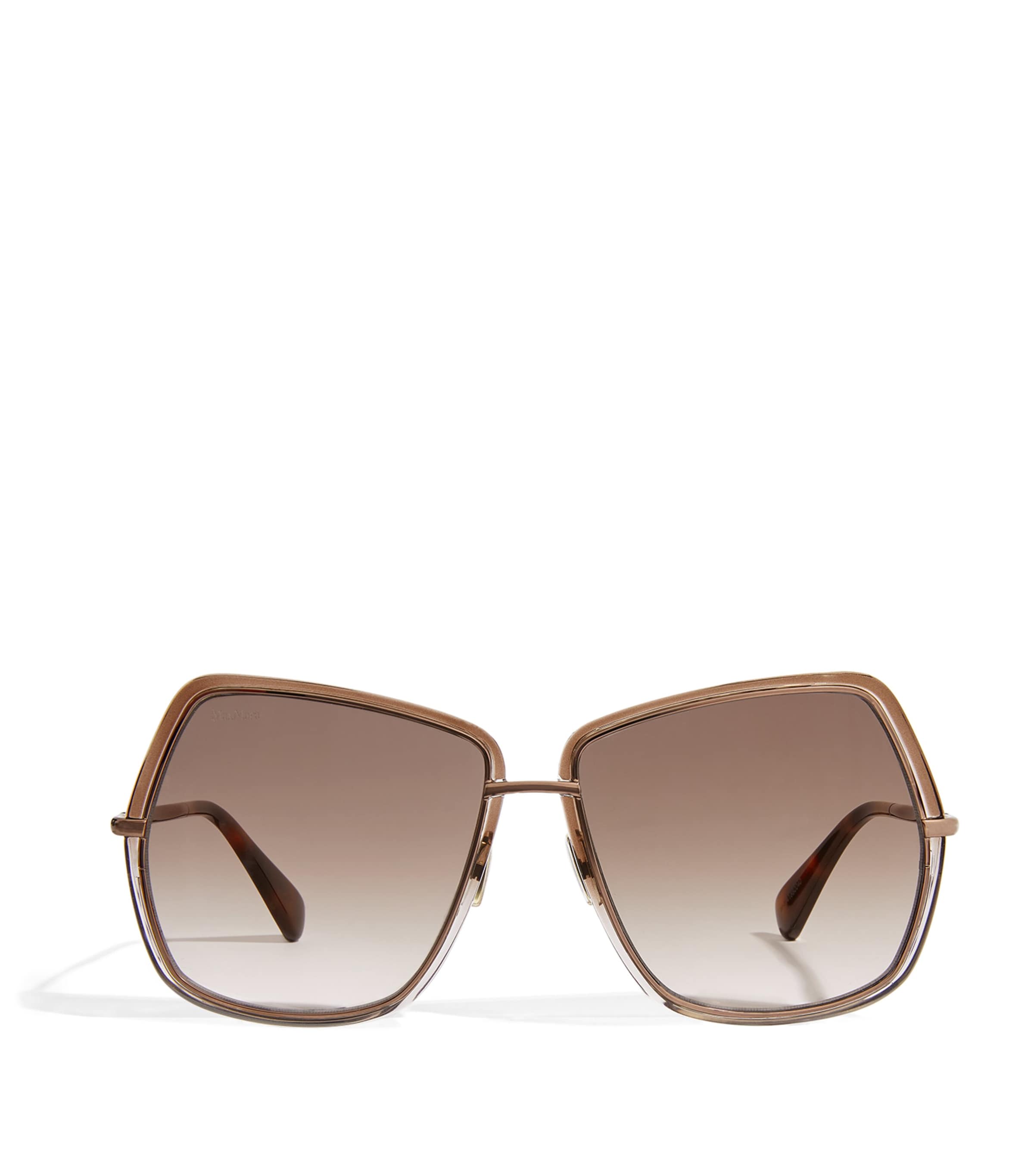 Max Mara Oversized Geometric Sunglasses In Brown