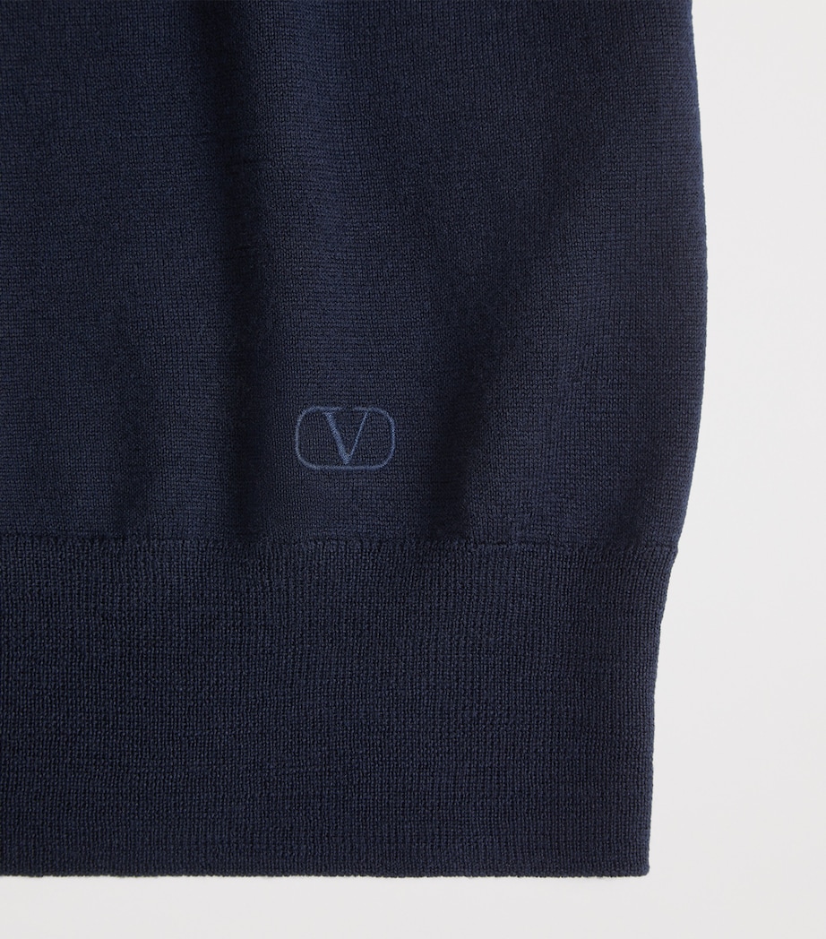 Valentino Mens Virgin Wool VLogo Signature Polo Shirt Image 8