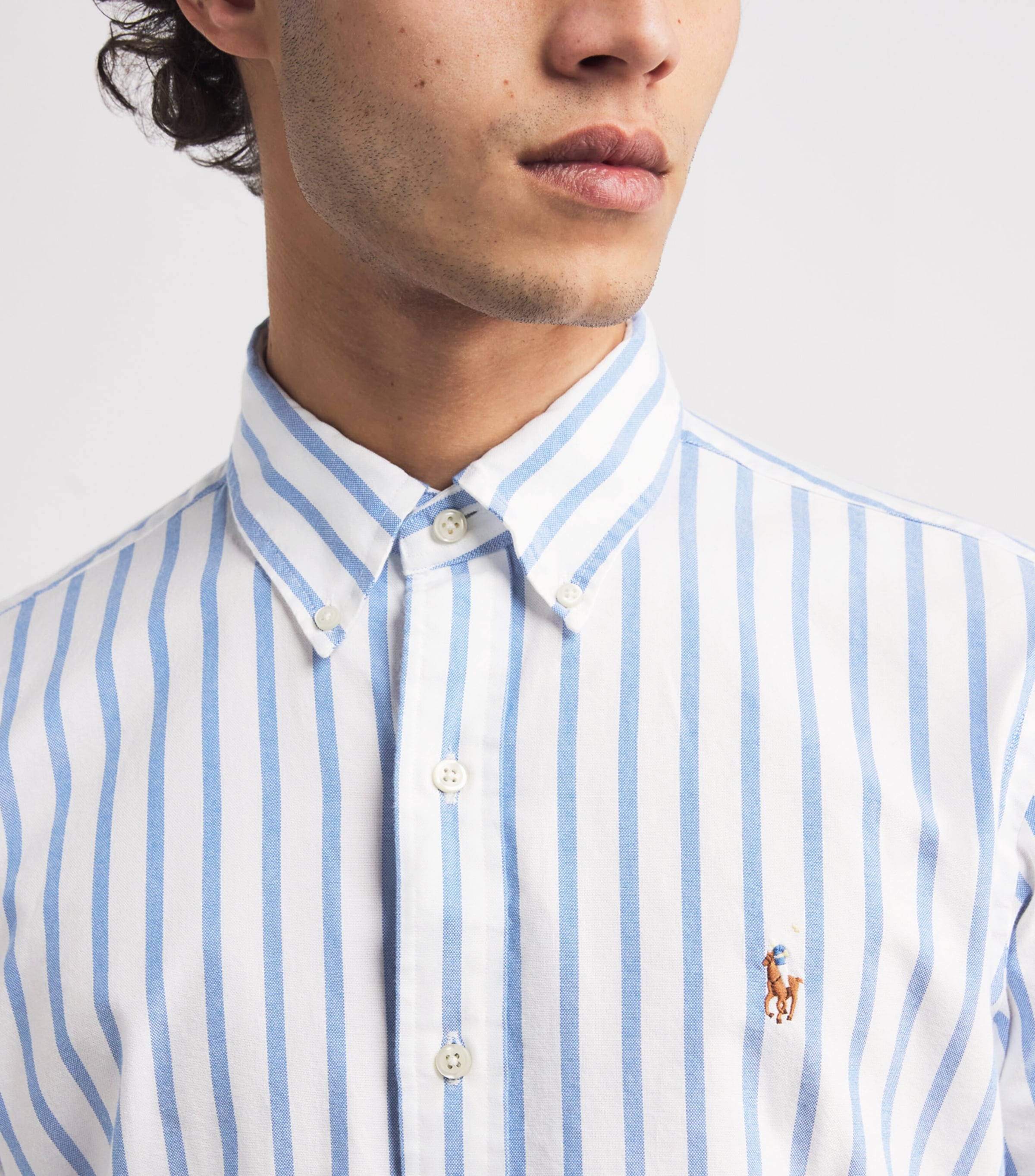 Custom Fit Stripe Oxford Shirt 5149A BLUE/WHITE Image 6