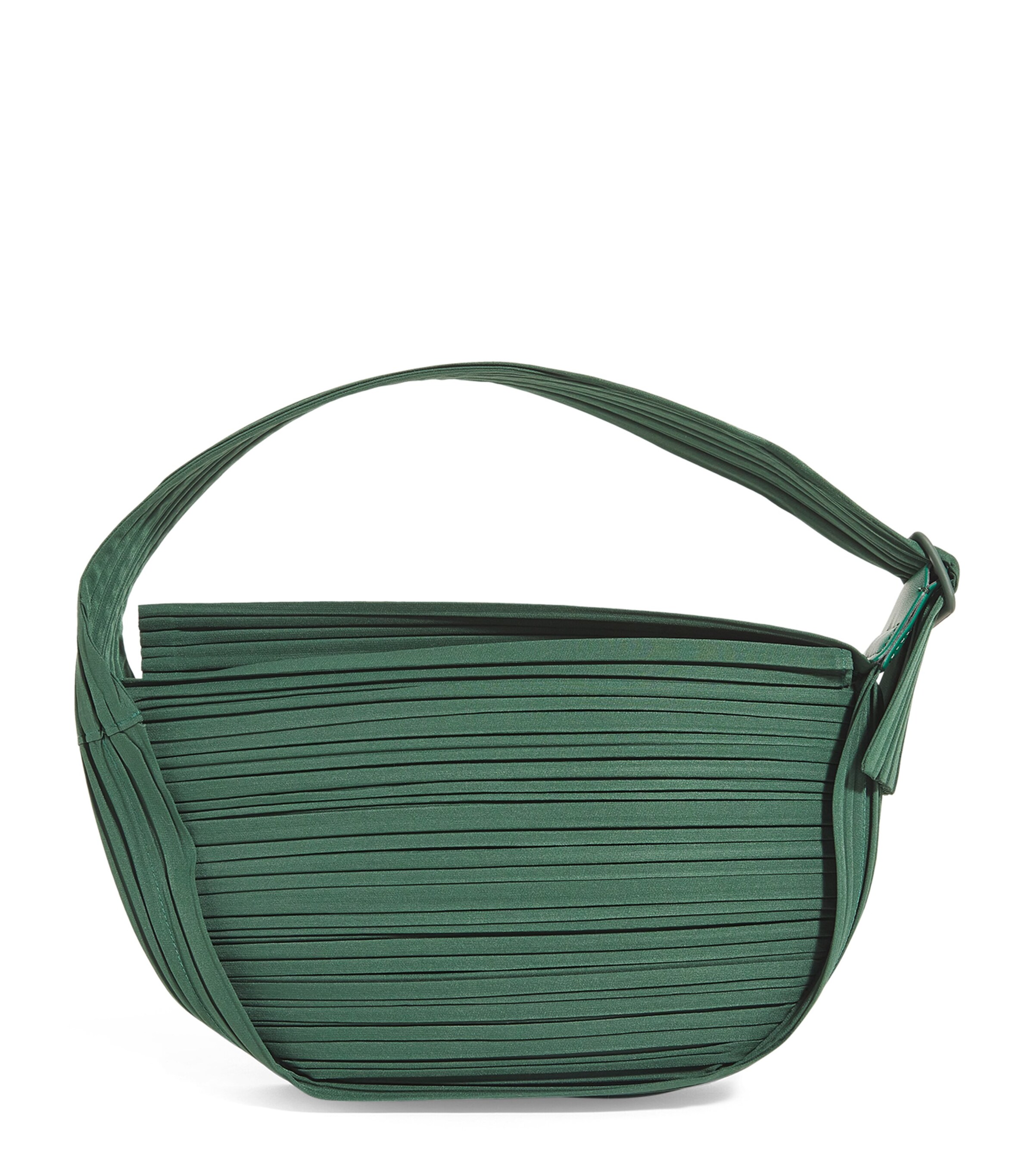 ISSEY MIYAKE PLEATS PLEASE BLACK SUEDE-FINISH ZIG-ZAG BAG w