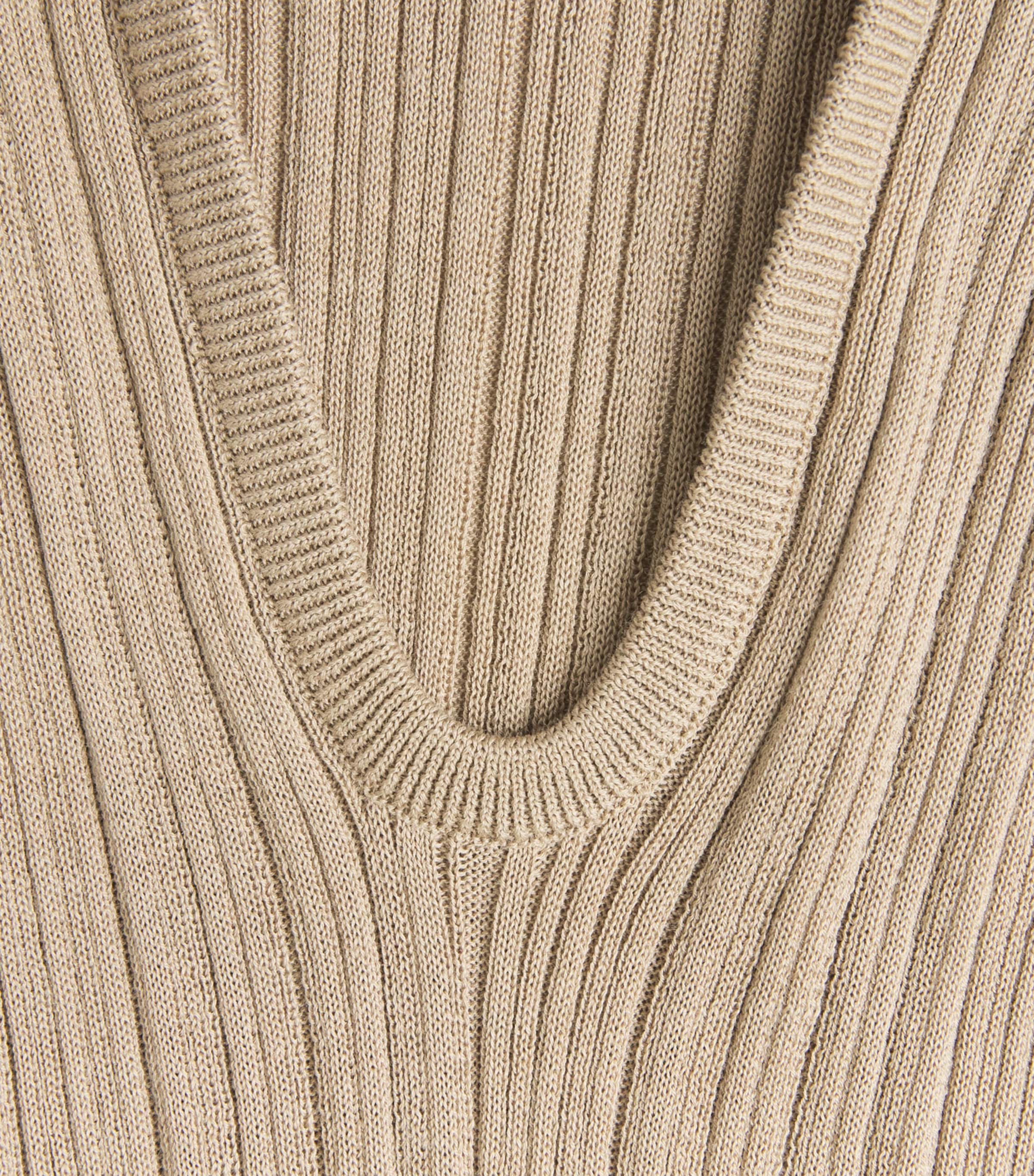 Agnona Womens Cotton-Silk Knitted Top Light Brown Khaki Image 5