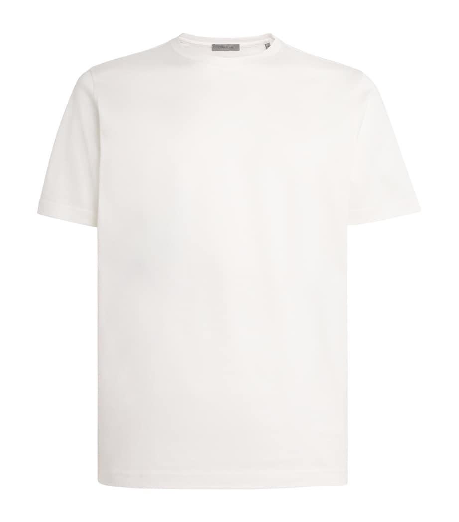 Corneliani Mens Cotton Crew-Neck T-Shirt Optical White Image 1