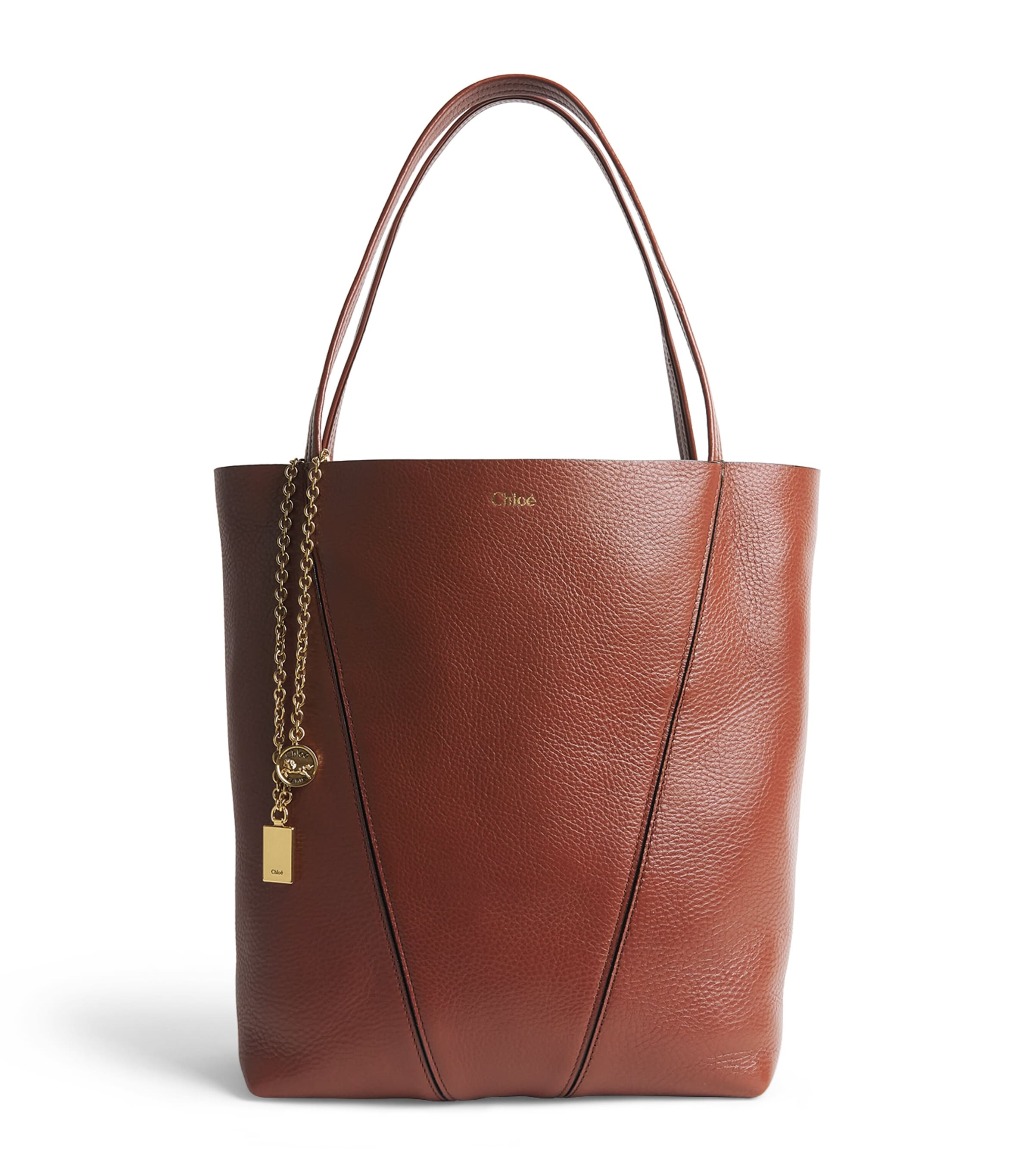 Chloé Medium Leather Spin Tote Bag Blushy Brown Image 1