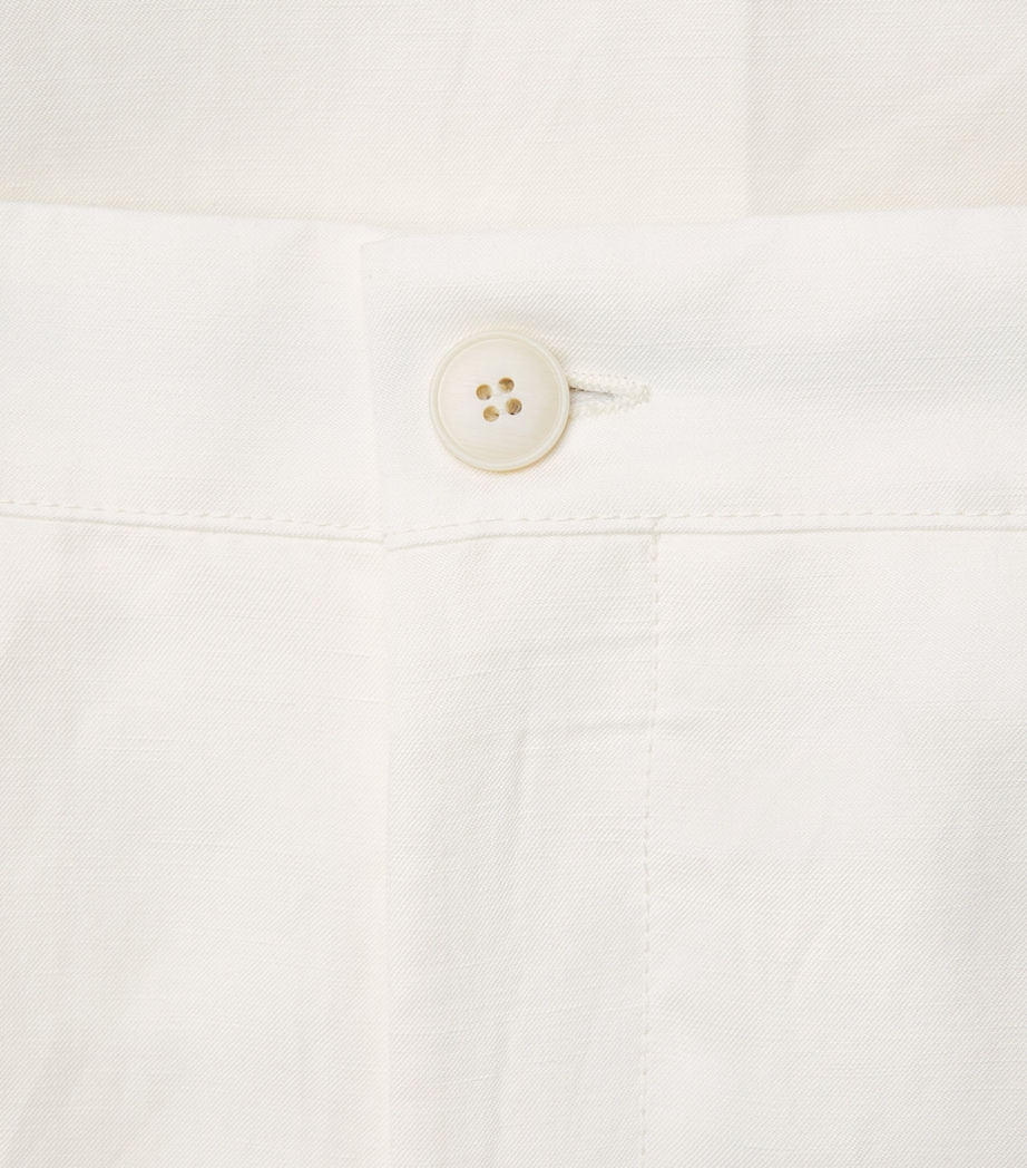 Canali Mens Linen-Silk Straight Suit Trousers Image 6