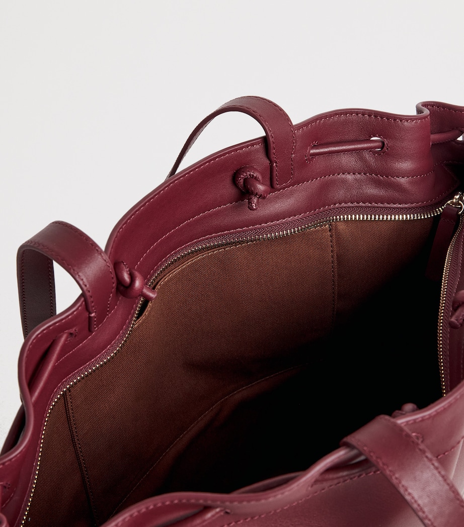 Claudie Pierlot Leather Drawstring Tote Bag Cherry Image 5