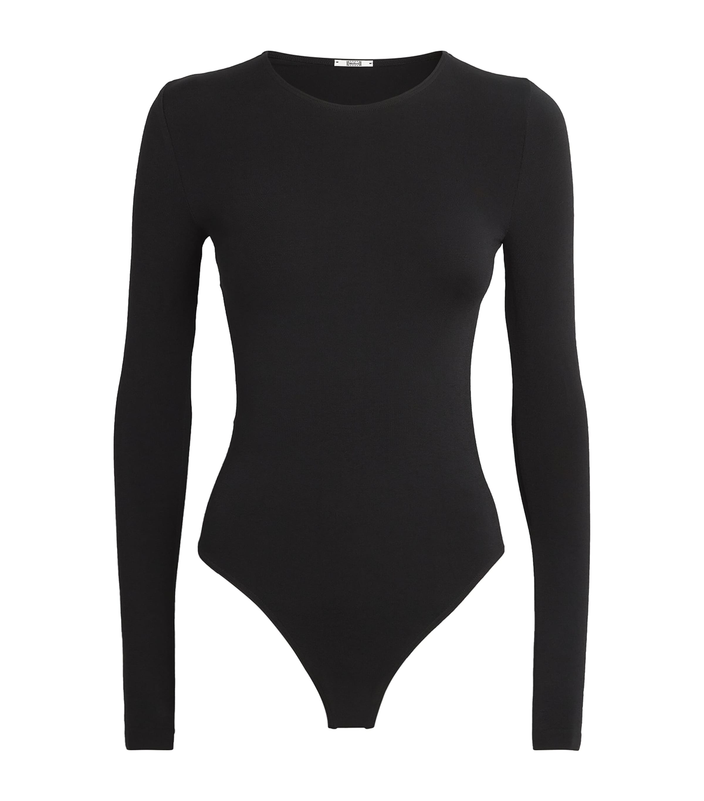 Wolford Seamless Cotton Crew Neck Body In Black