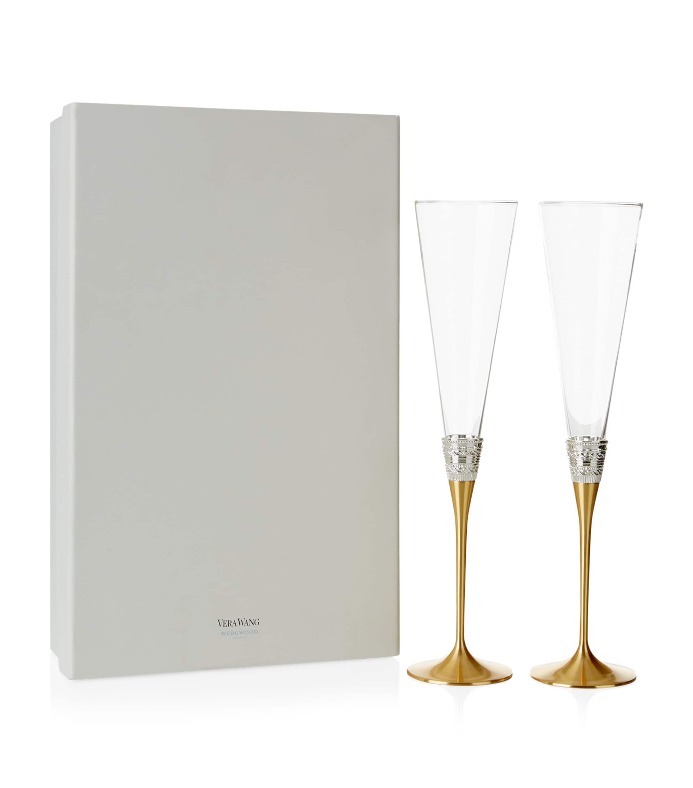 Set of 2 With Love Toasting Flutes GOLD Image 2