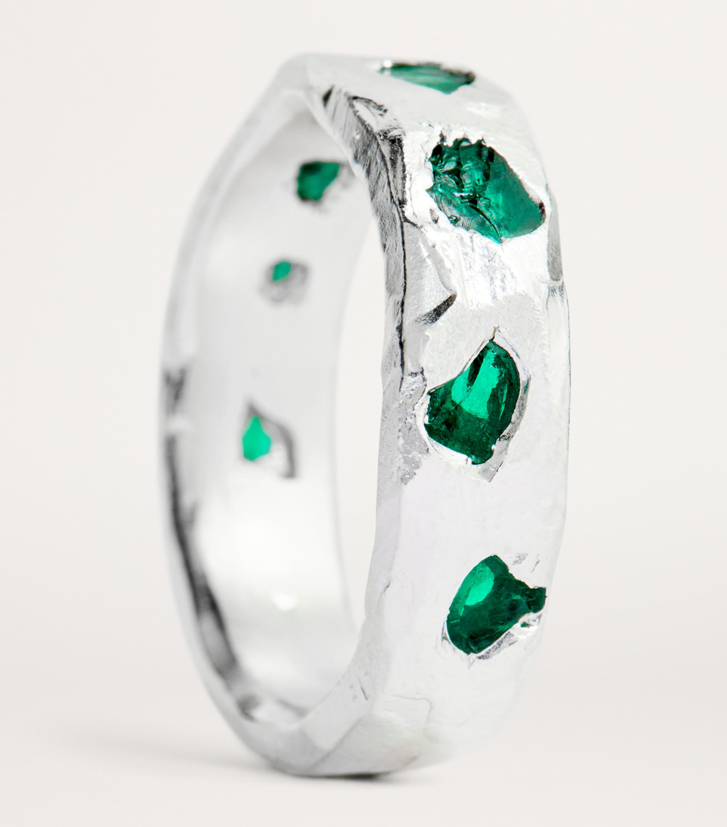 Sterling Silver and Emerald Ring GREEN Image 4