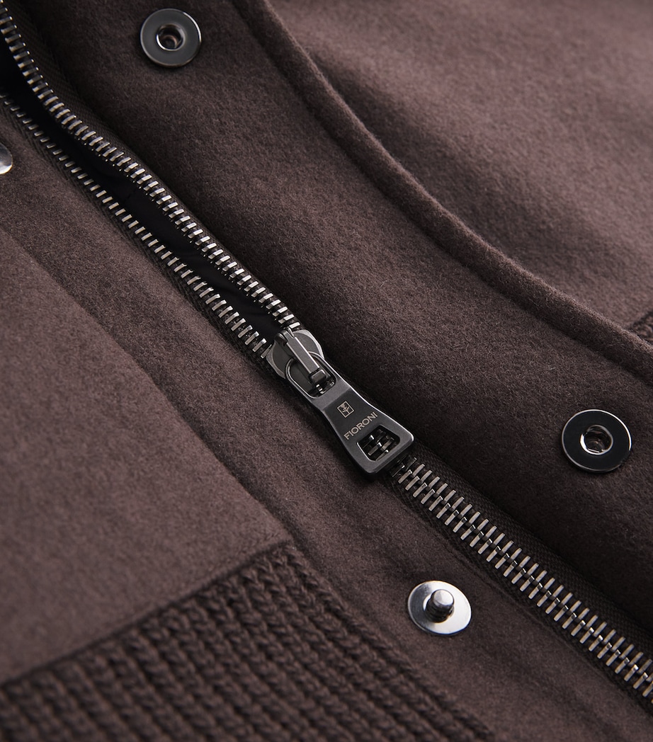 Fioroni Cashmere Mens Virgin Wool Down Jacket Marrone Image 7