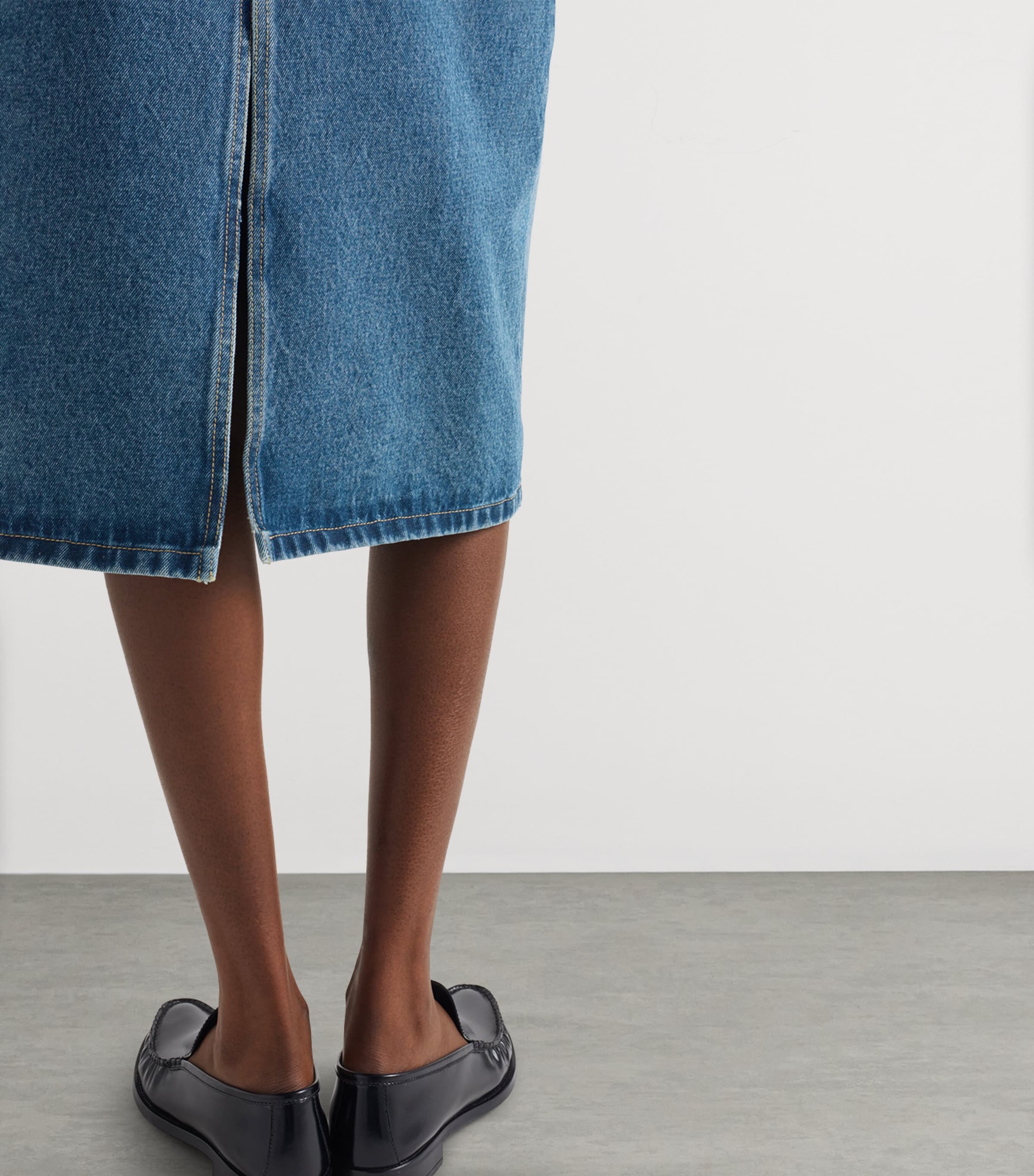 Prada Denim Midi Skirt | Harrods UK