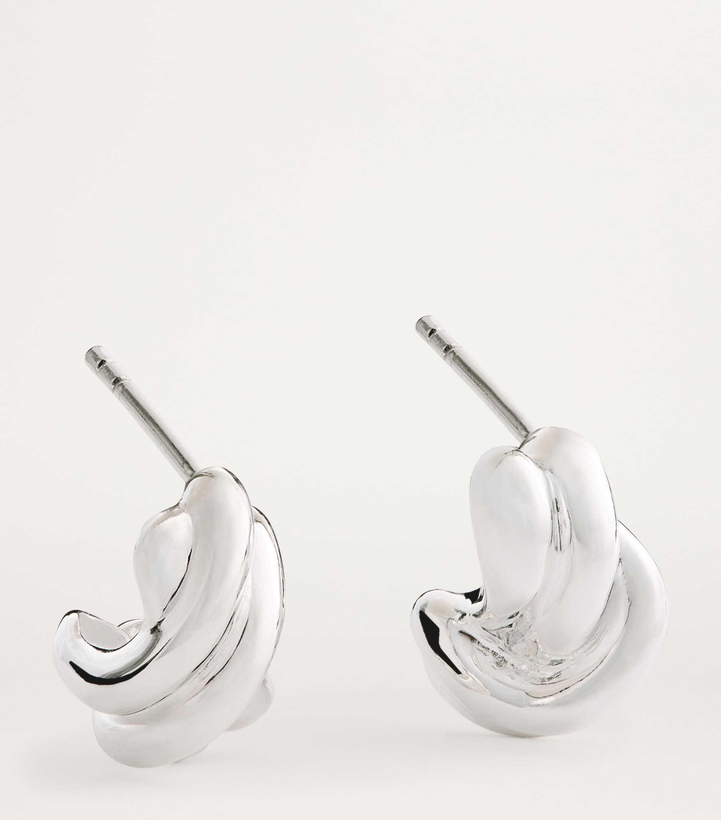 Twisted crystal earrings silver main image 0