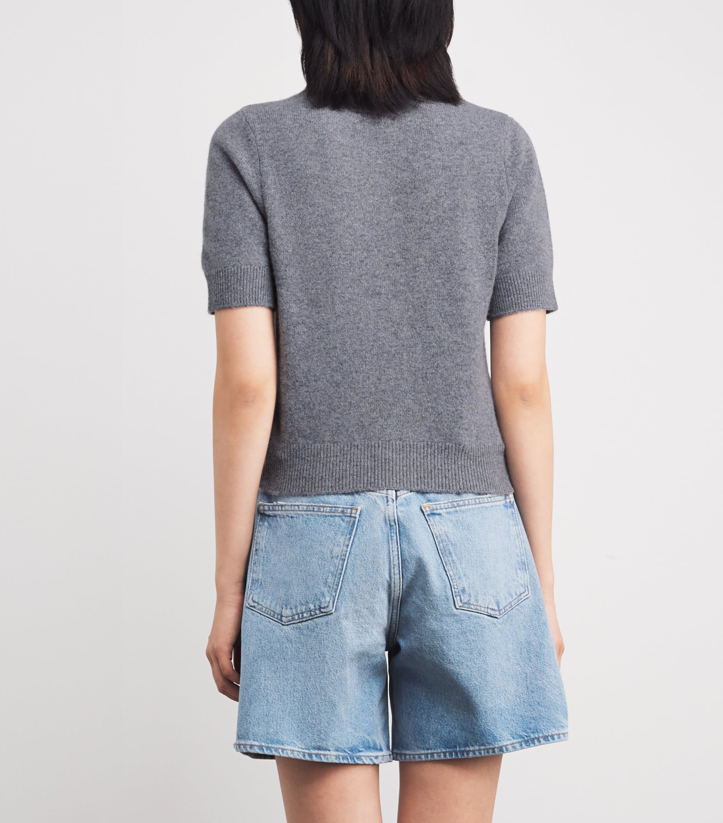 Wool Detachable-Collar Sweater GREY Image 4