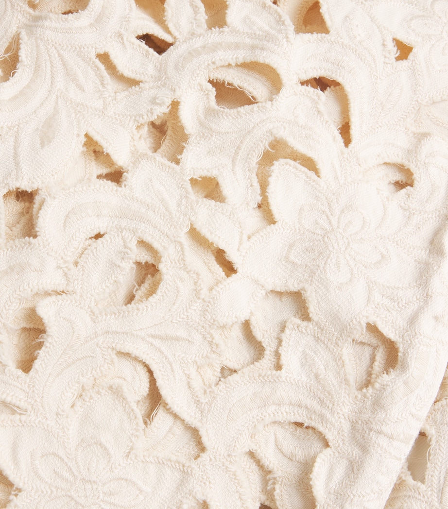 Cut-Out Logan Mid-Rise Wide-Leg Jeans ECRU Image 5