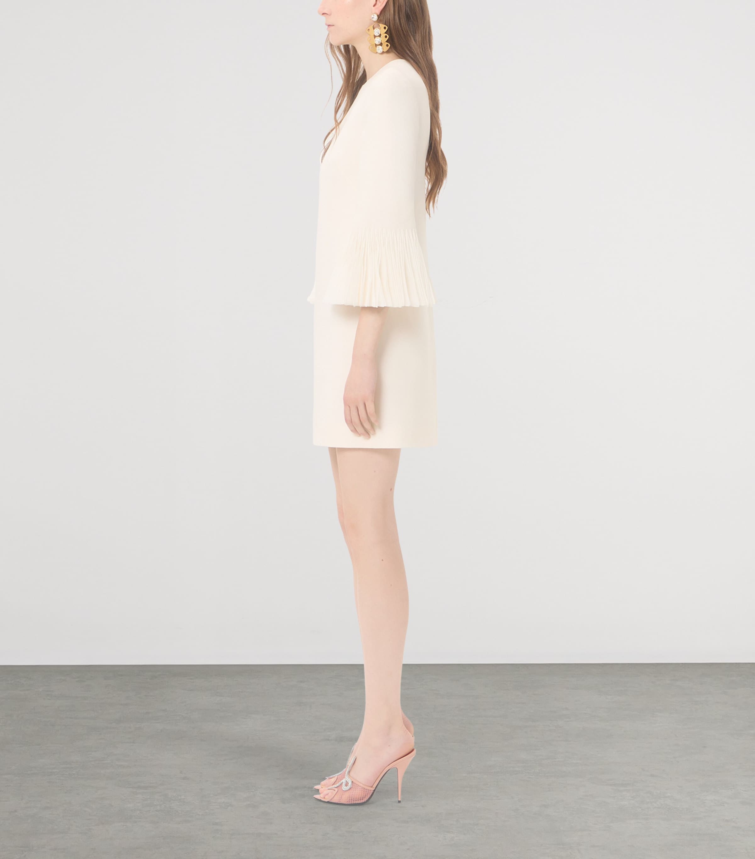Valentino Womens Silk-Wool Ruffle Mini Dress Image 3