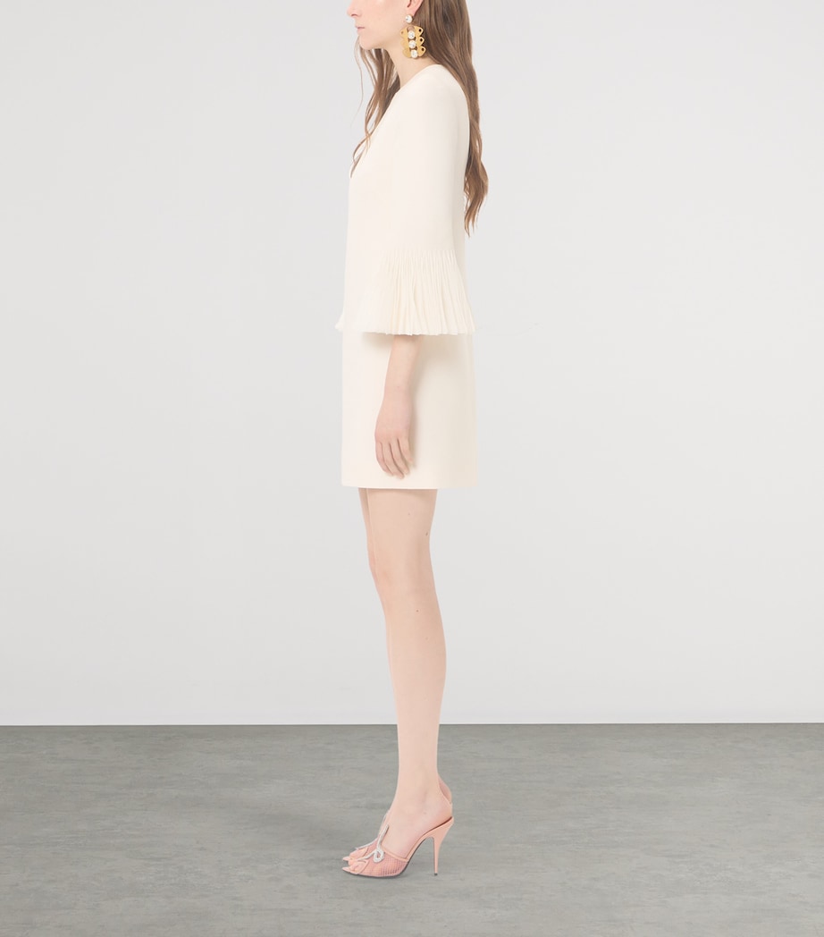 Valentino Womens Silk-Wool Ruffle Mini Dress Image 3