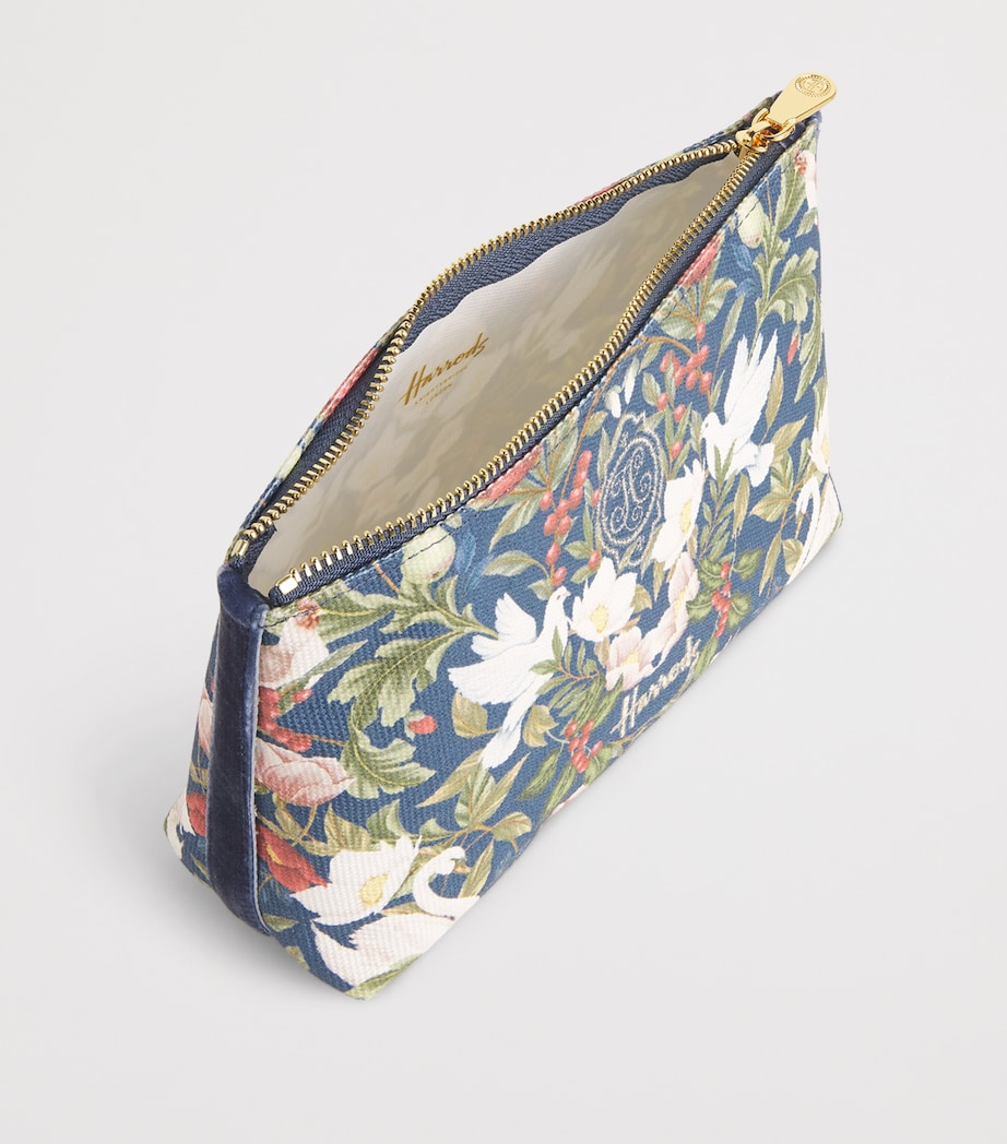 Harrods Small Cotton Partridge Cosmetics Bag Navy Image 2