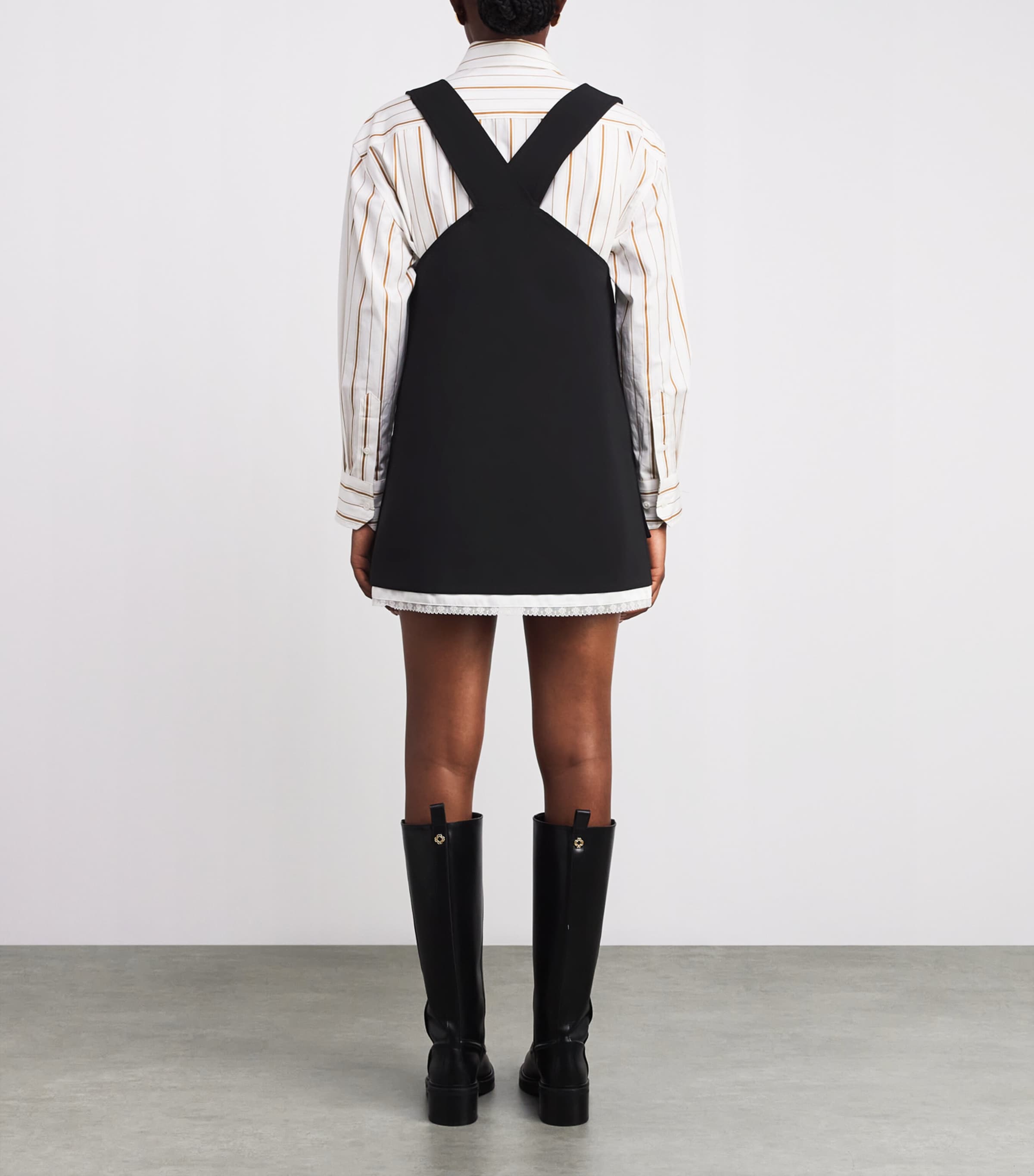 Pinafore Mini Dress BLACK Image 3
