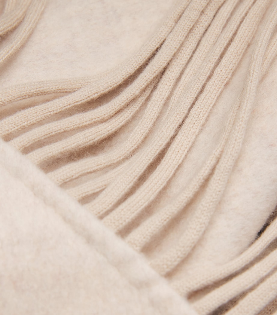 Wool-Blend Cape-Overlay Coat ECRU Image 5